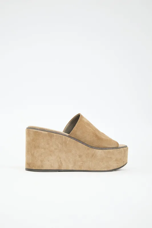 Suede Monili Platform Sandal sold by VSP Consignment