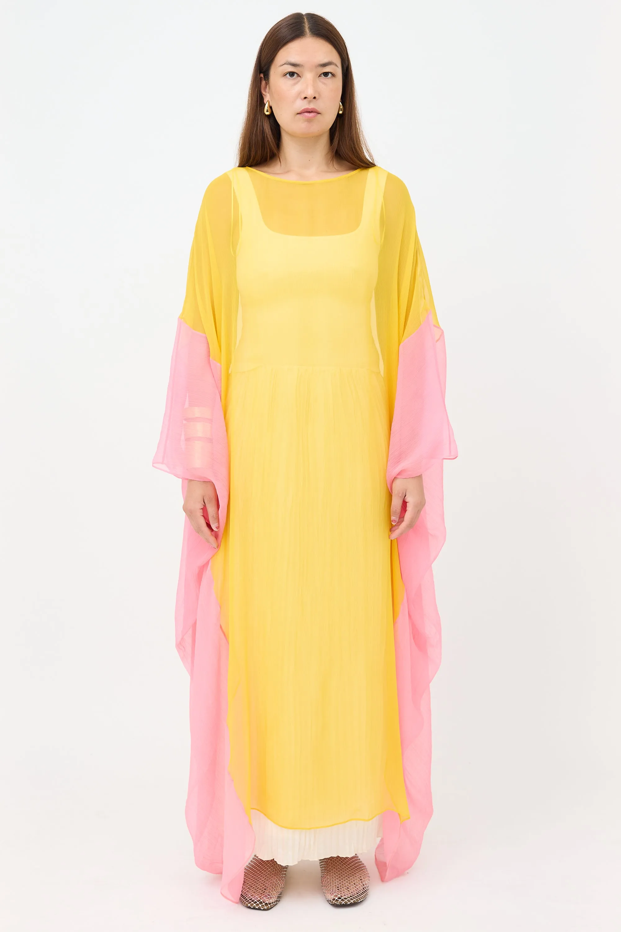 Silk Sheer Two Tone Dress sold by VSP Consignment