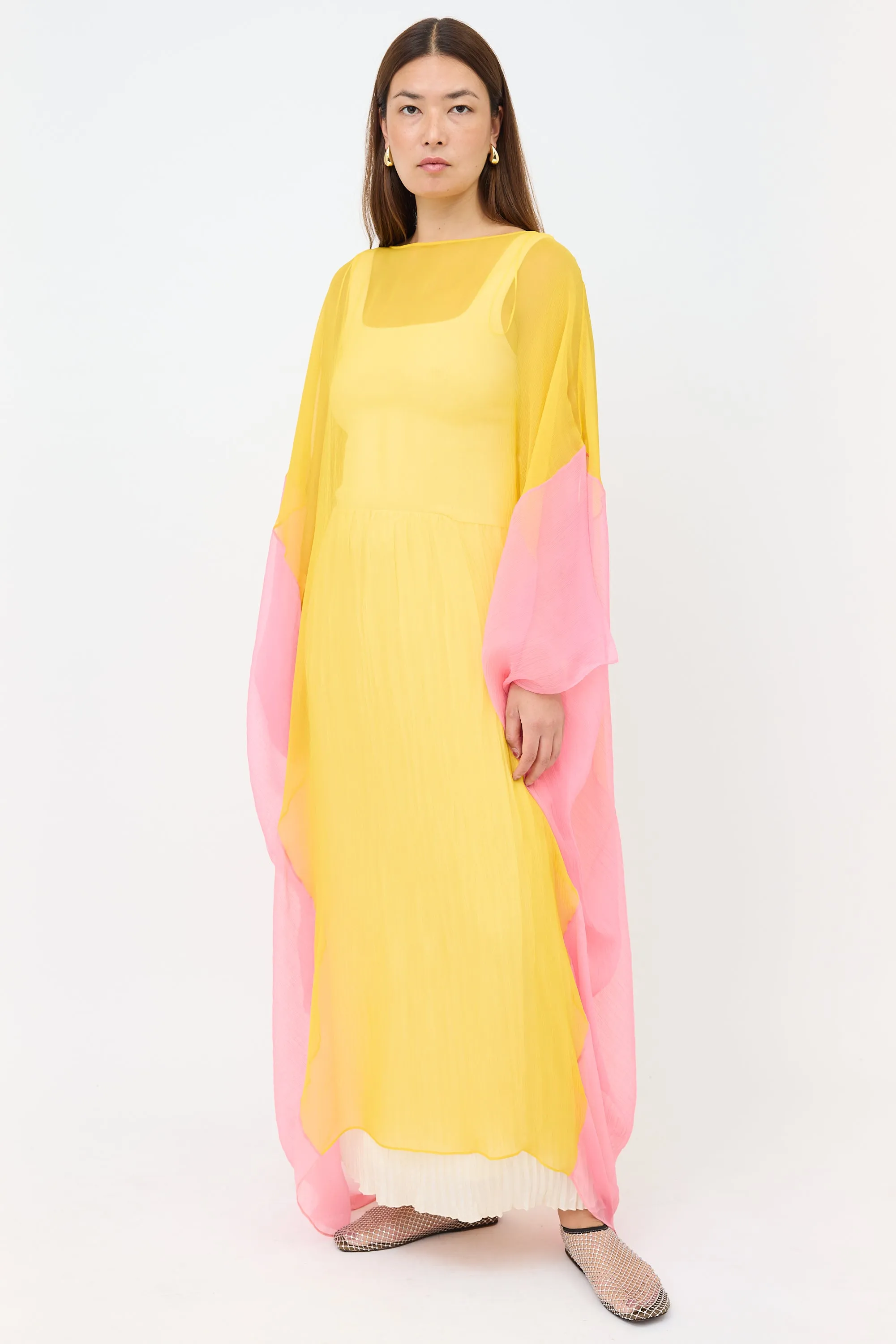 Silk Sheer Two Tone Dress sold by VSP Consignment product image thumbnail 4