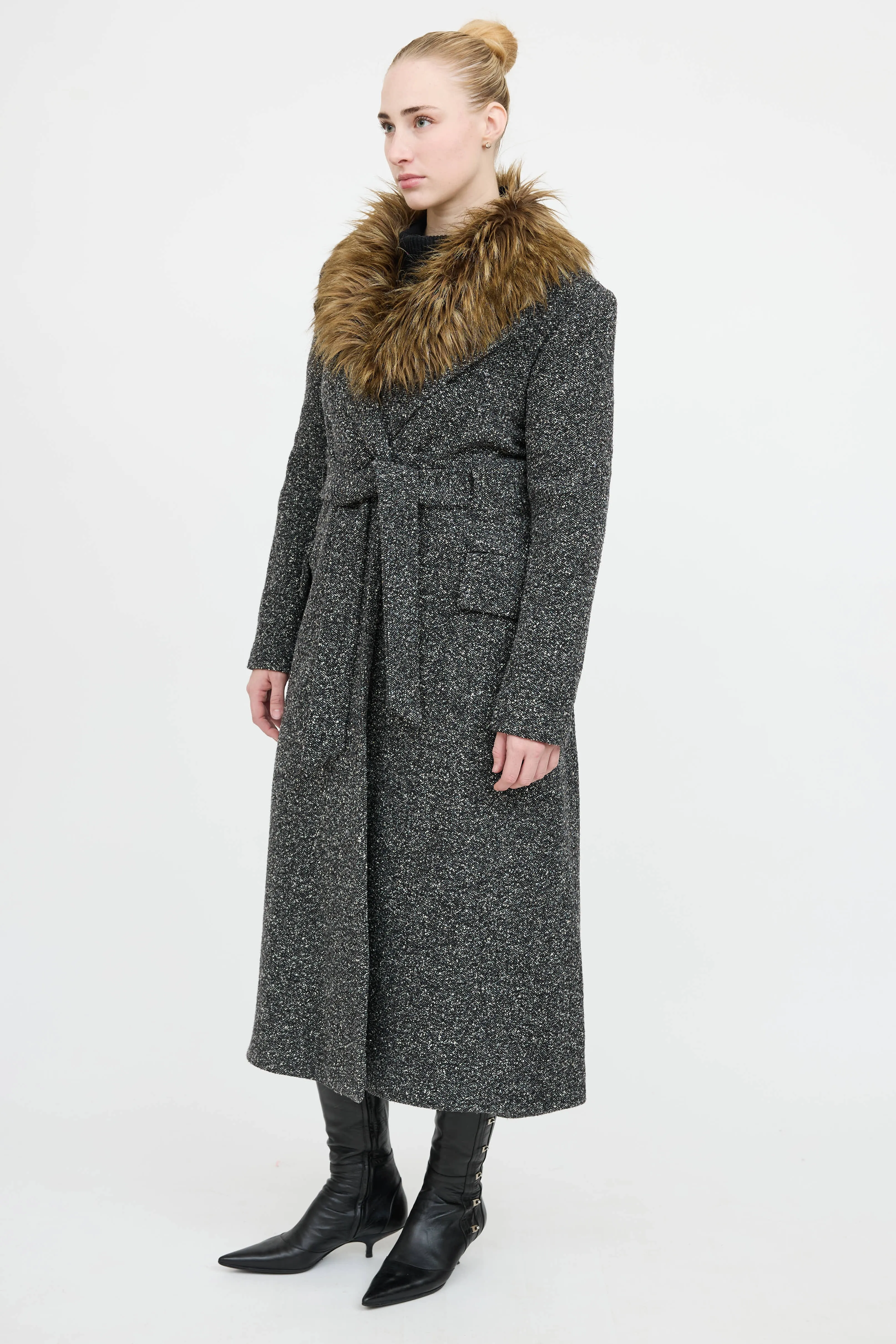 Wool Faux Fur Trim Coat sold by VSP Consignment product image thumbnail 3