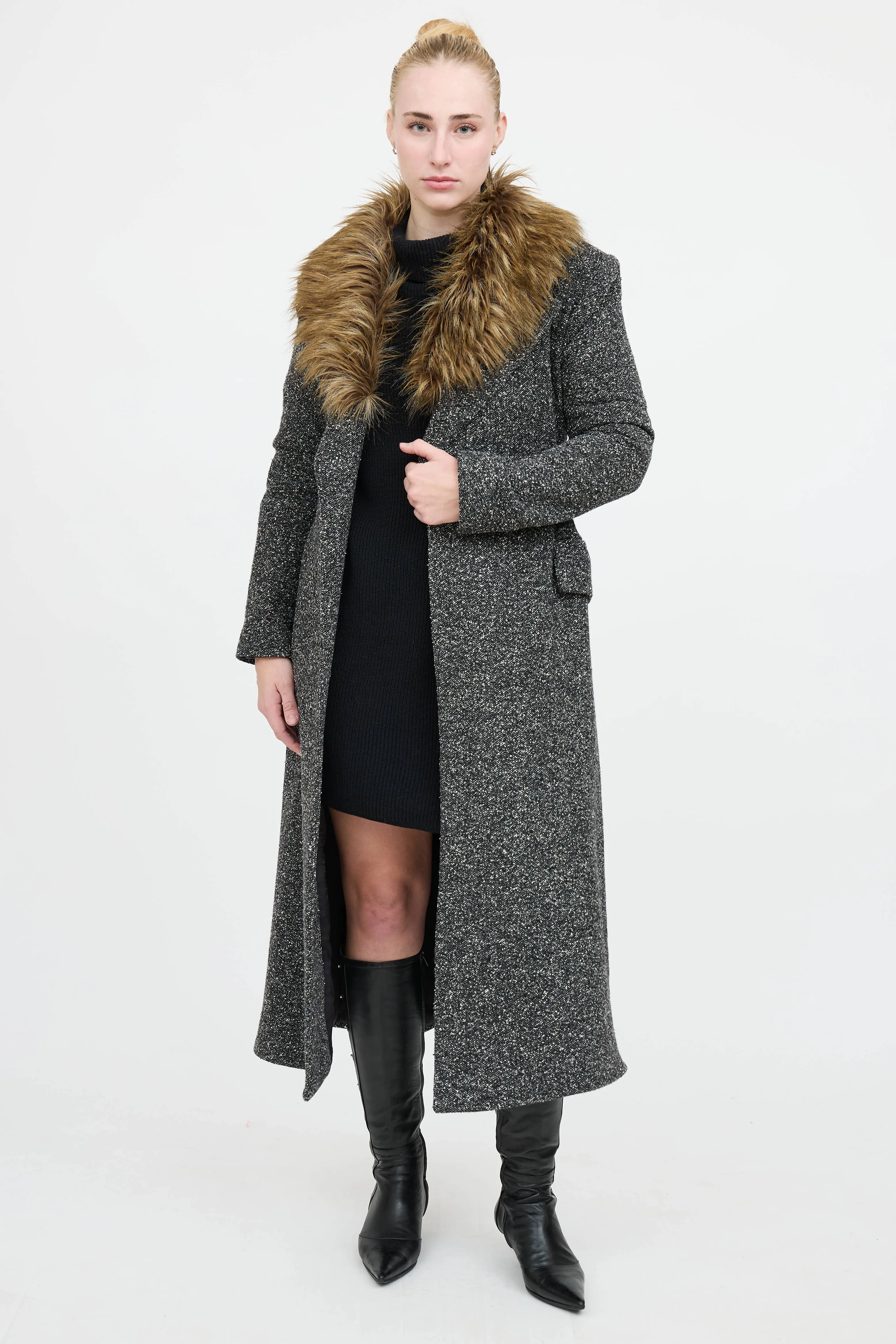 Wool Faux Fur Trim Coat sold by VSP Consignment product image thumbnail 5