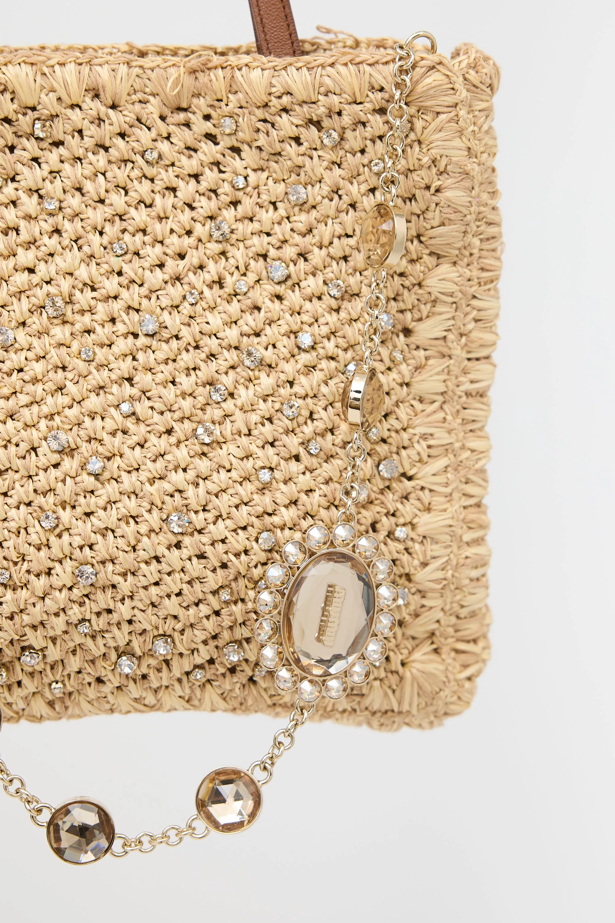 Raffia & Crystal Bag sold by VSP Consignment product image thumbnail 4