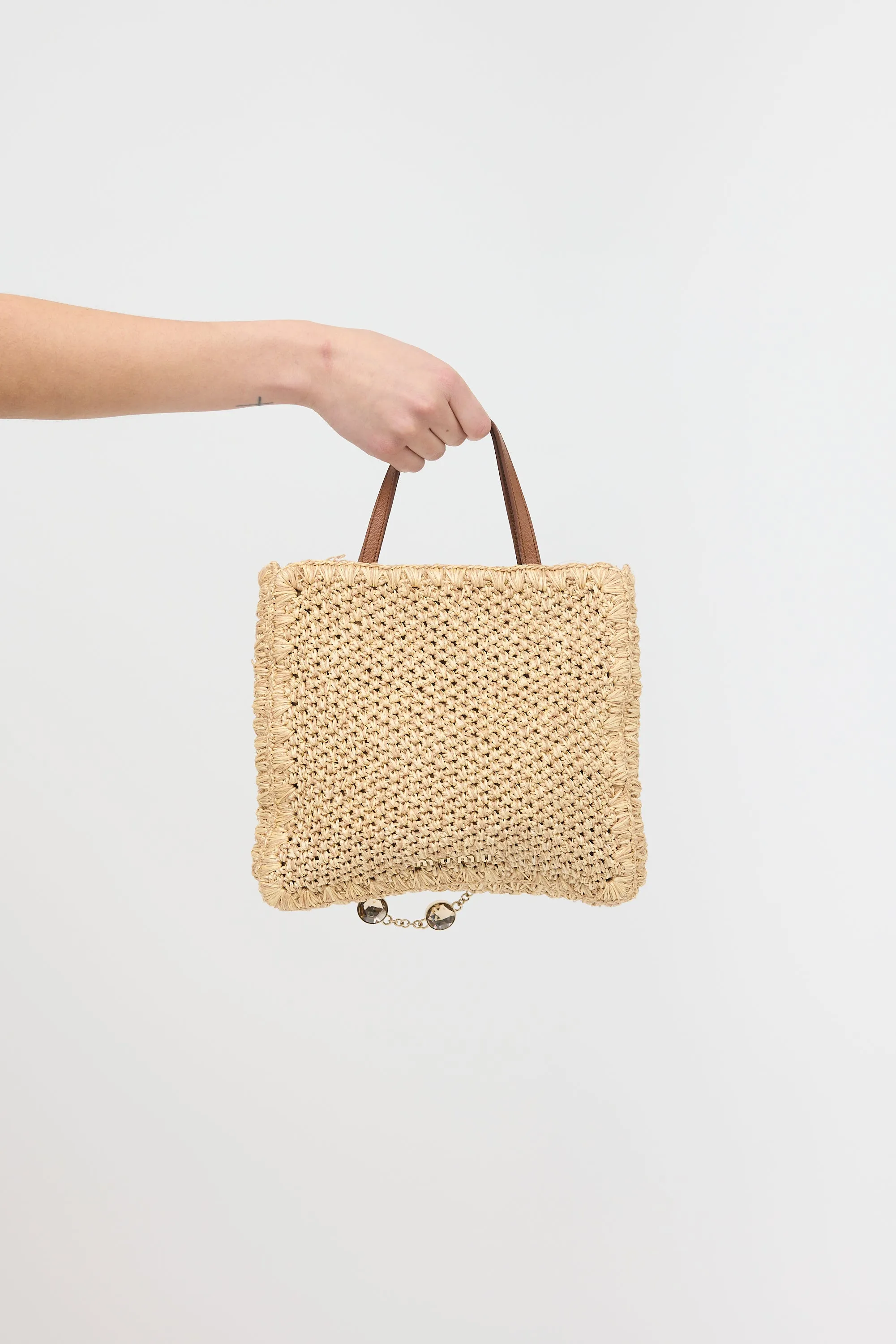 Raffia & Crystal Bag sold by VSP Consignment product image thumbnail 5