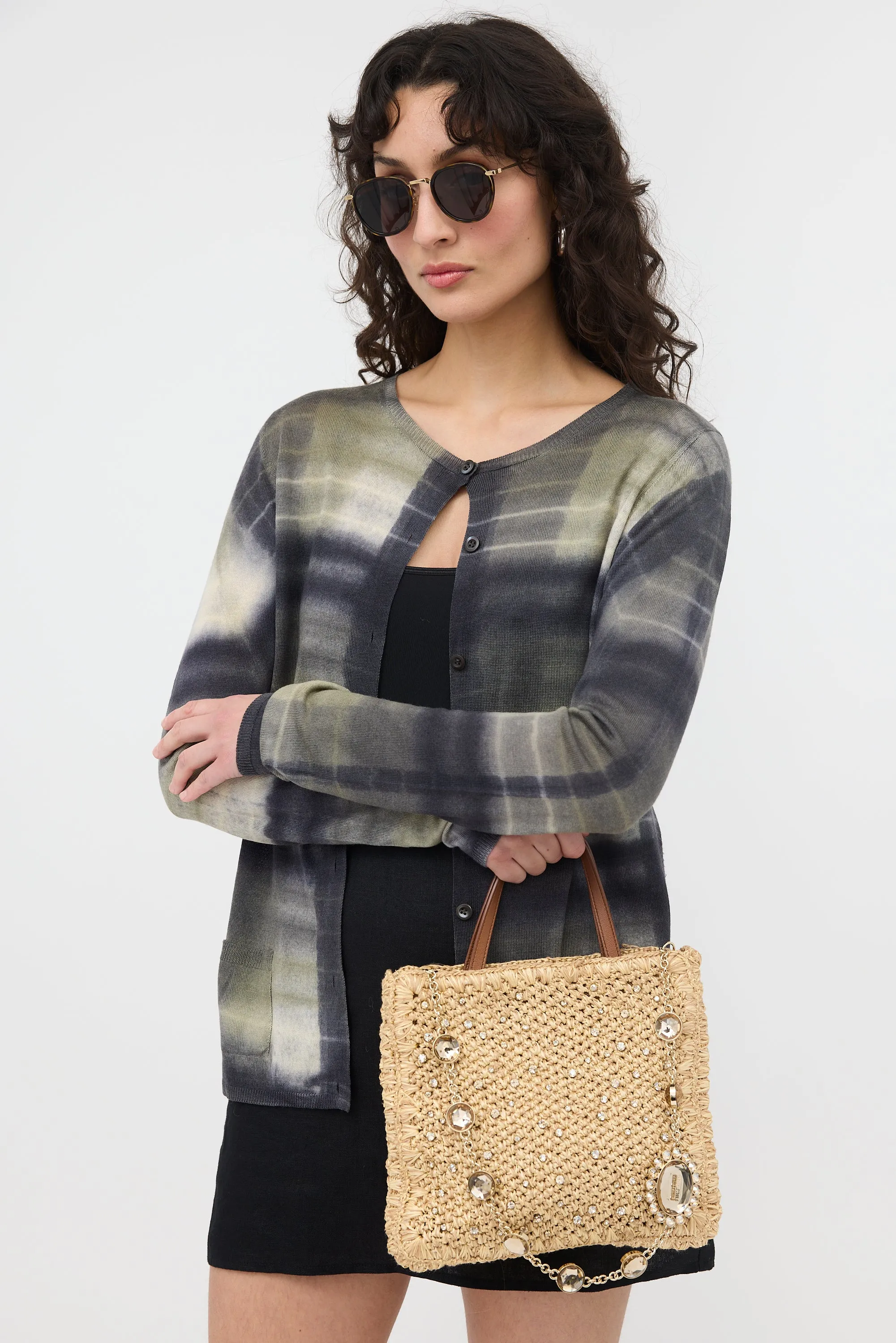 Raffia & Crystal Bag sold by VSP Consignment product image thumbnail 3