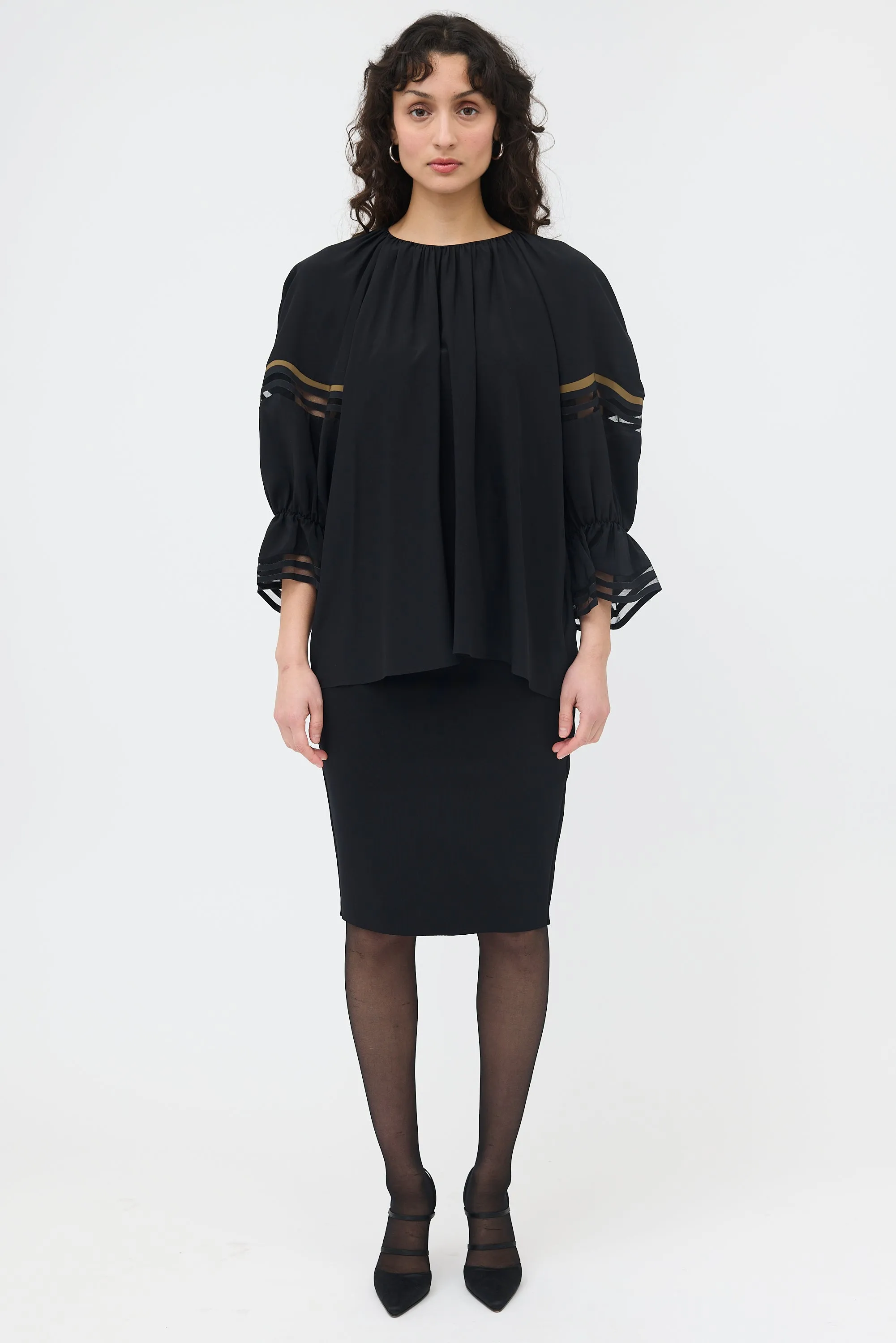 Silk Puff Sleeve Top sold by VSP Consignment product image thumbnail 2