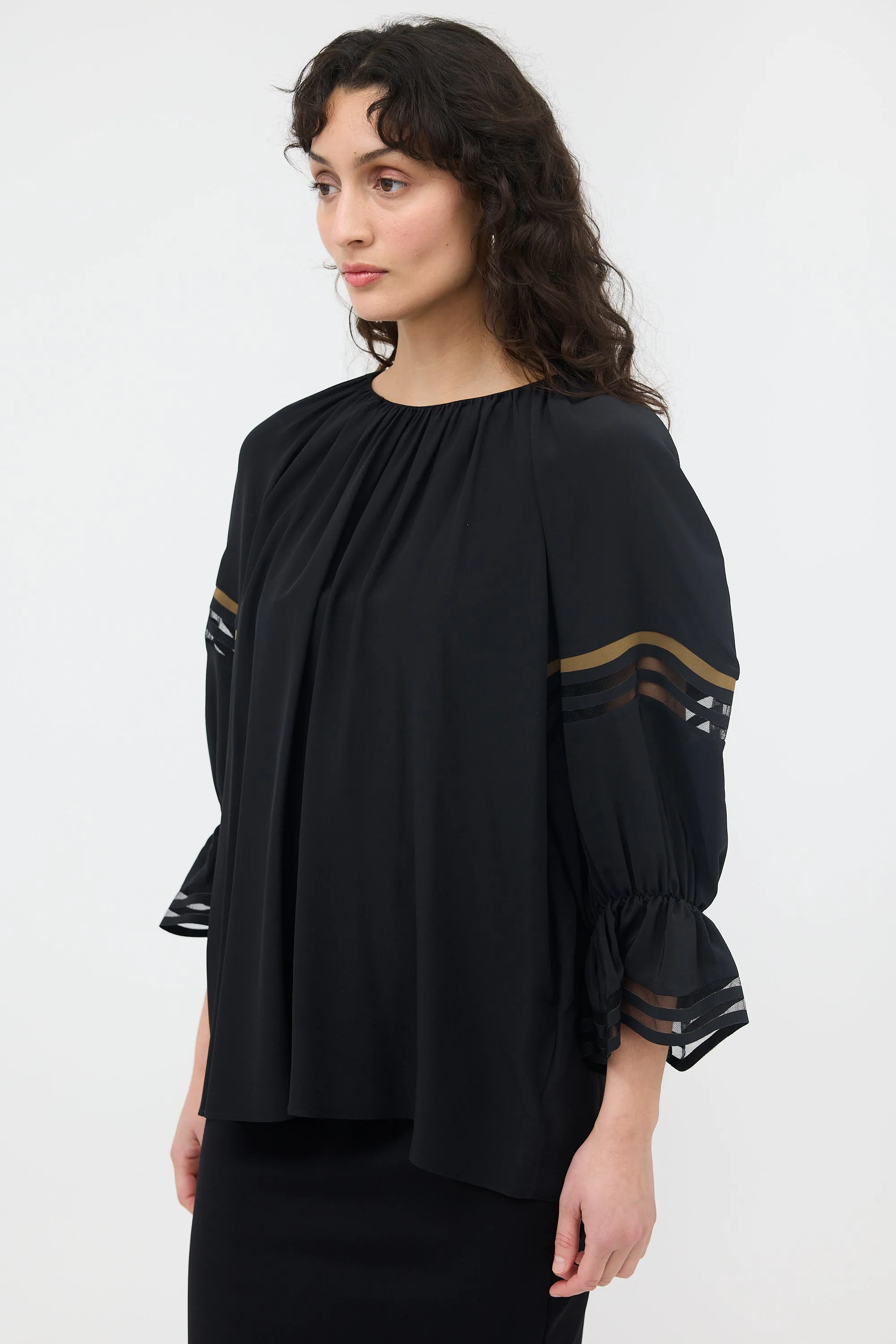 Silk Puff Sleeve Top sold by VSP Consignment product image thumbnail 3