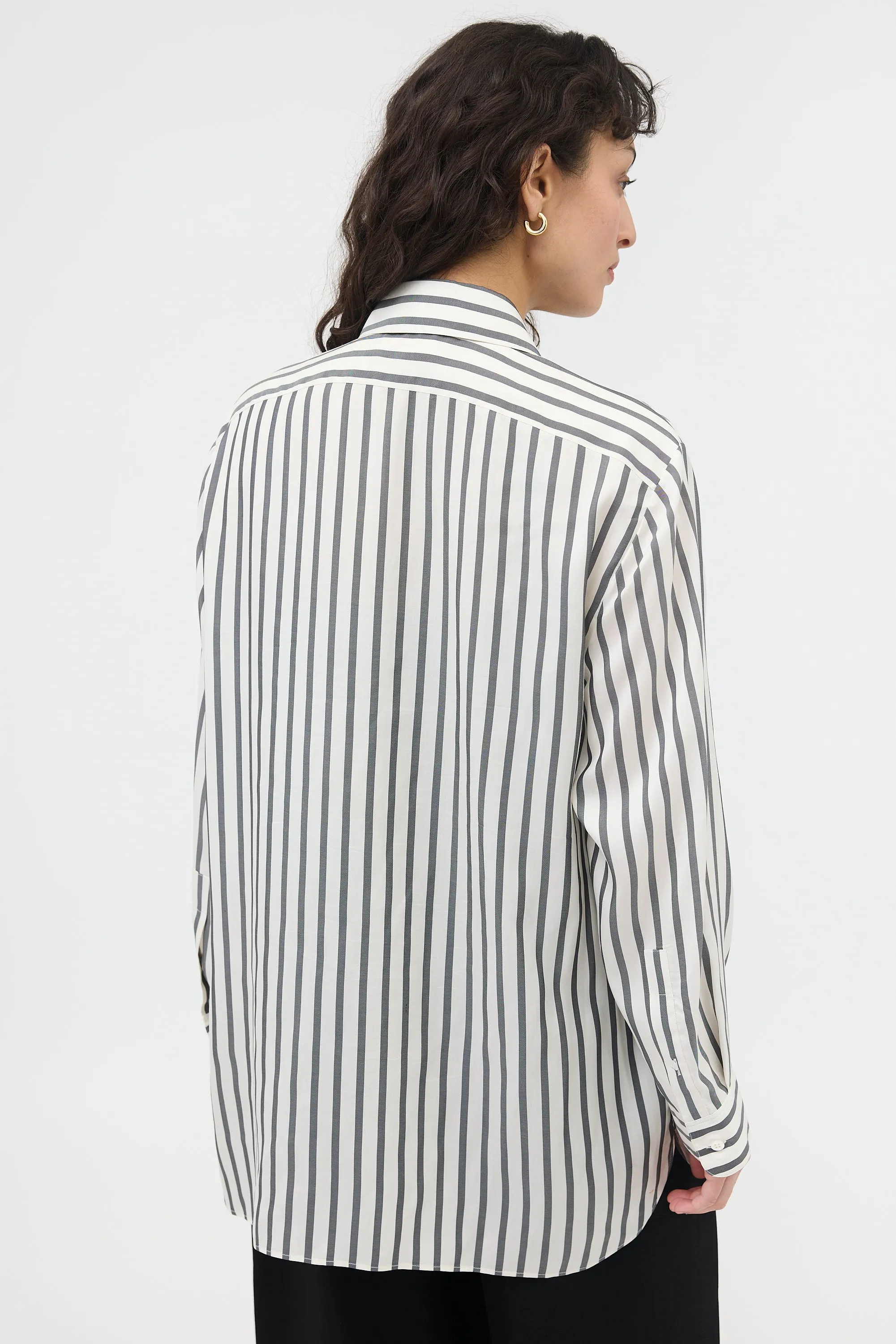 Silk Striped Big Sisea Shirt sold by VSP Consignment product image thumbnail 4