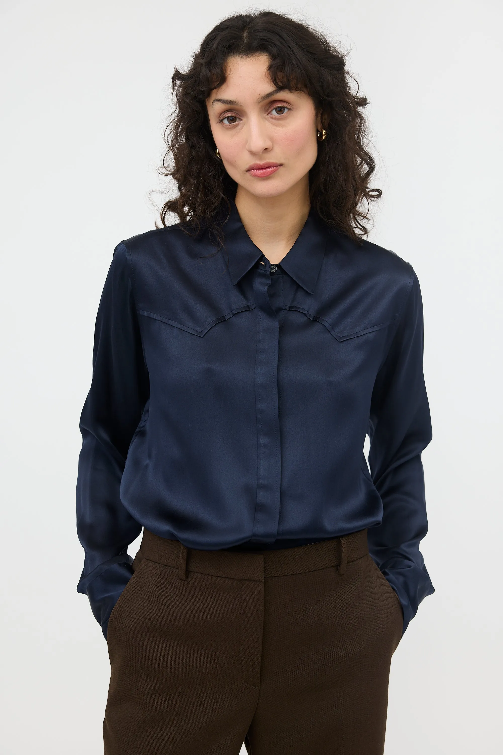 Silk Satin Shirt sold by VSP Consignment product image thumbnail 2