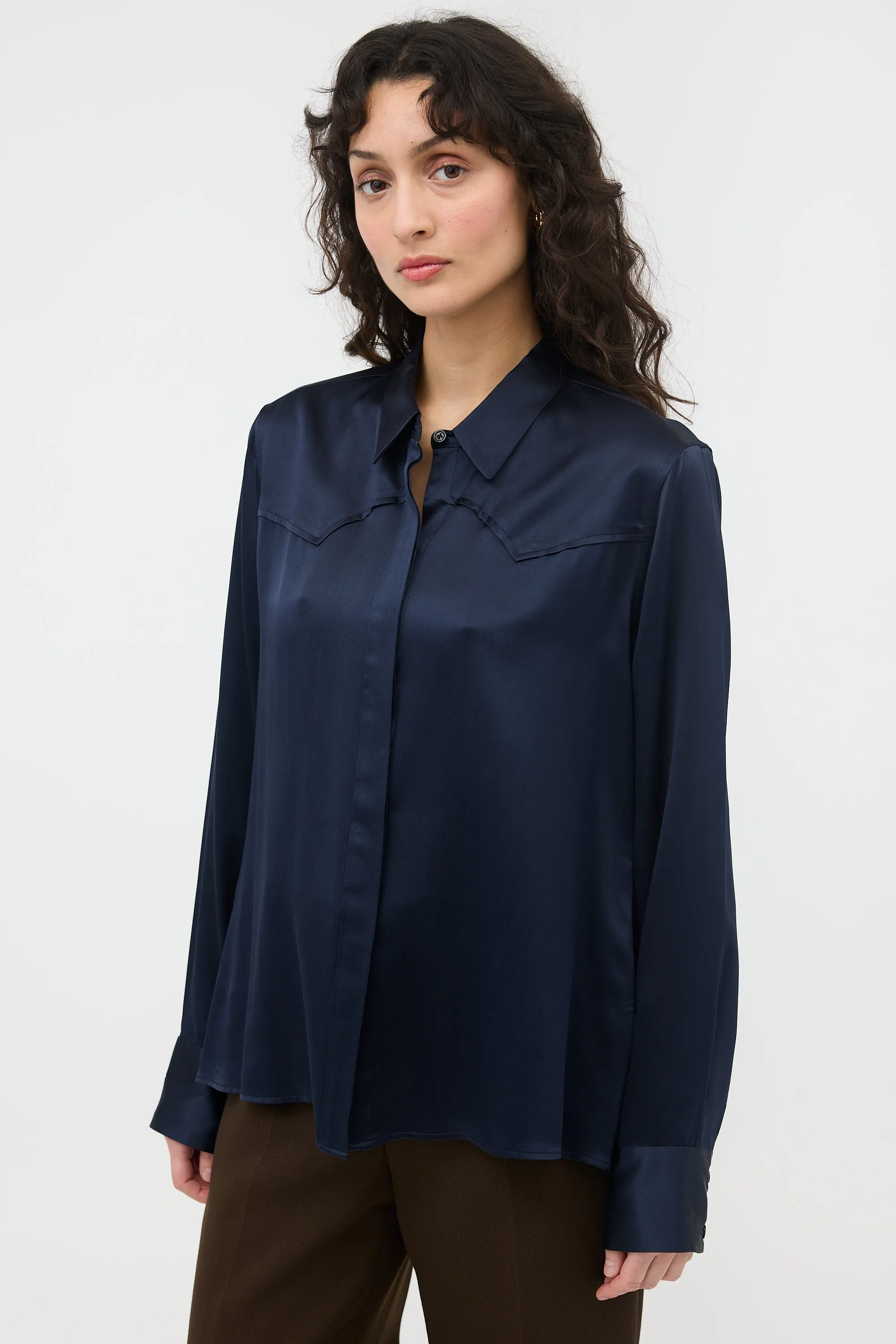 Silk Satin Shirt sold by VSP Consignment product image thumbnail 5