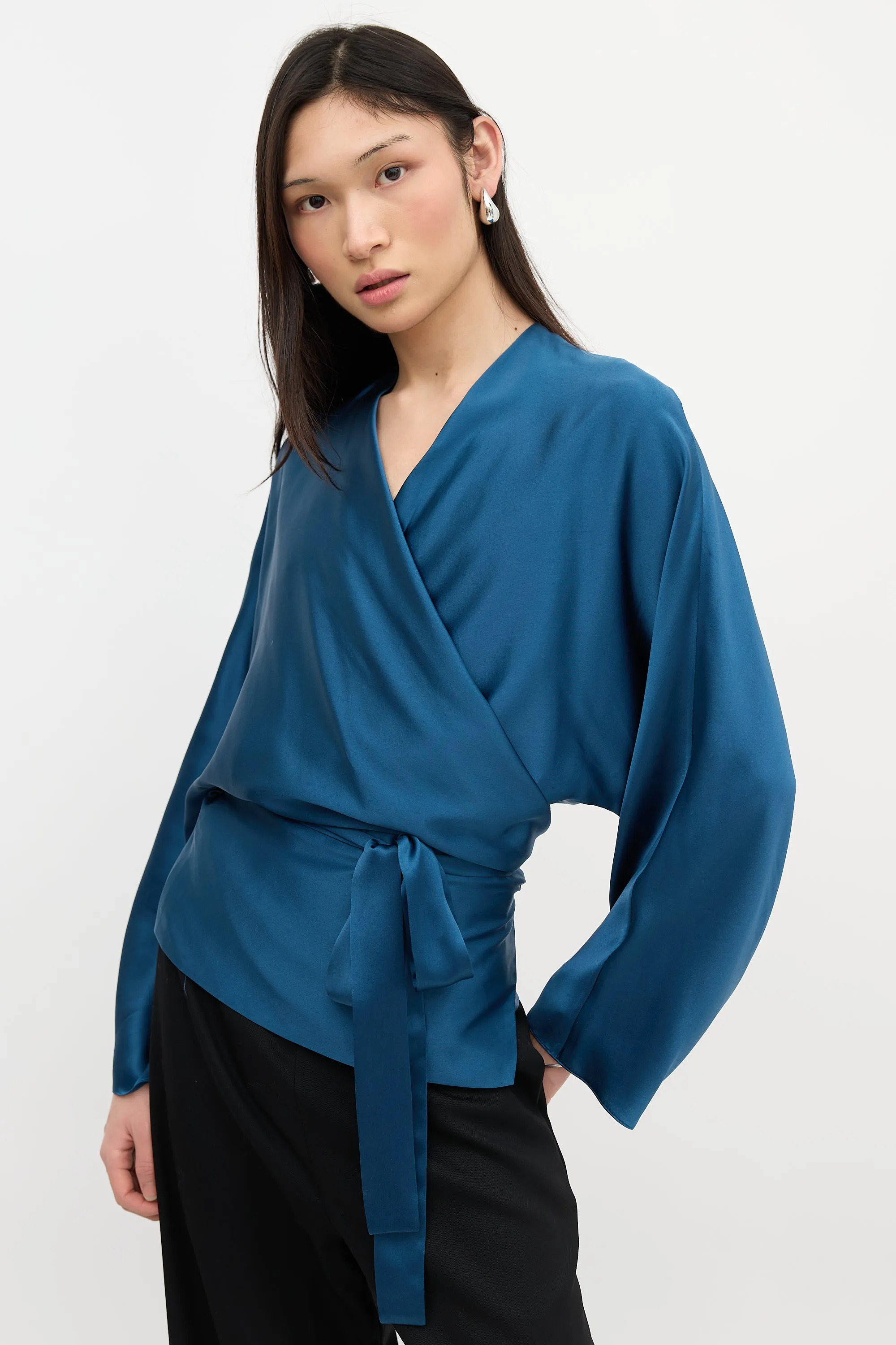 Silk Wrap Blouse sold by VSP Consignment product image thumbnail 3