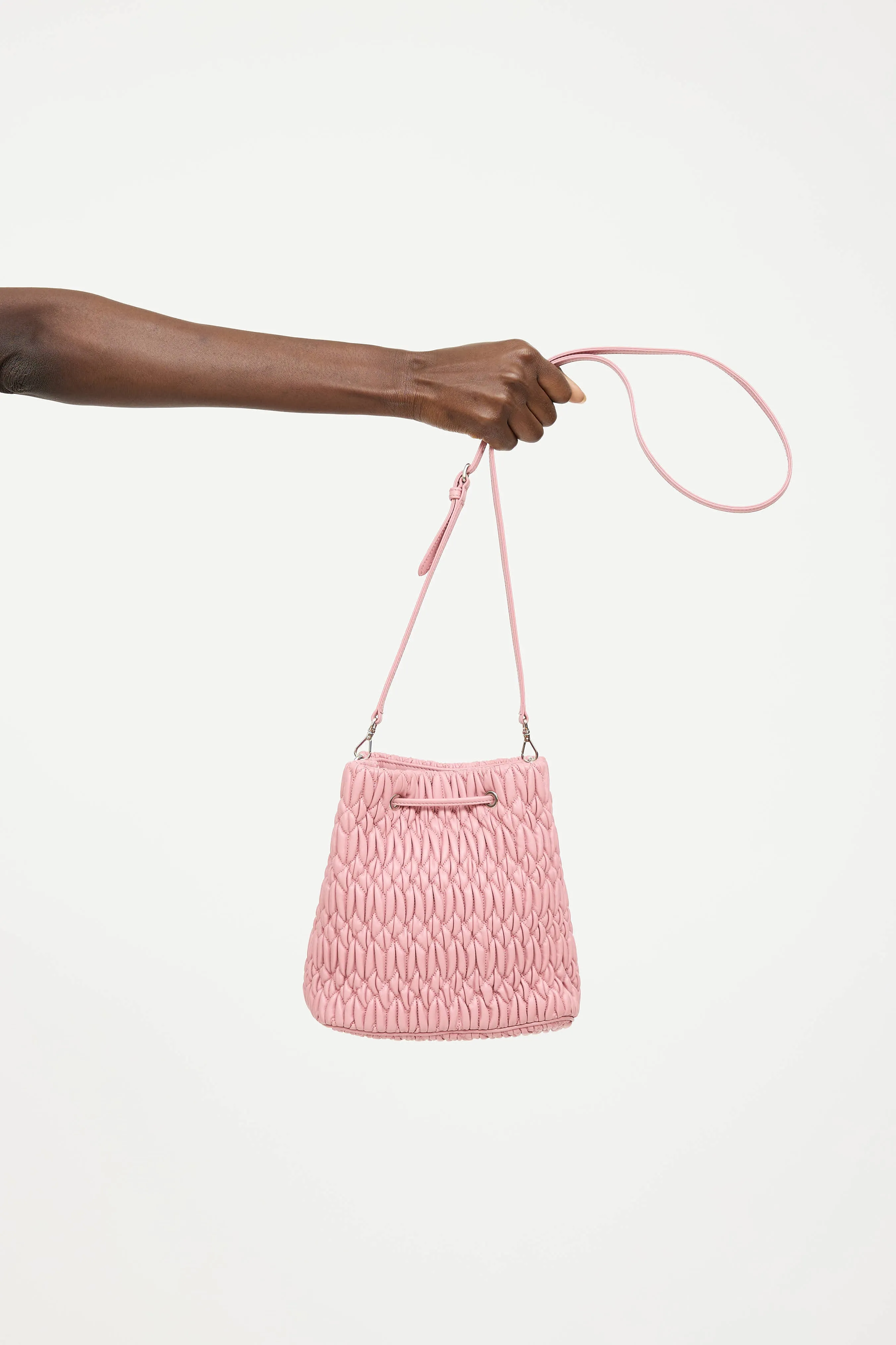 Matelasse Crystal Pleated Bucket Bag sold by VSP Consignment product image thumbnail 3