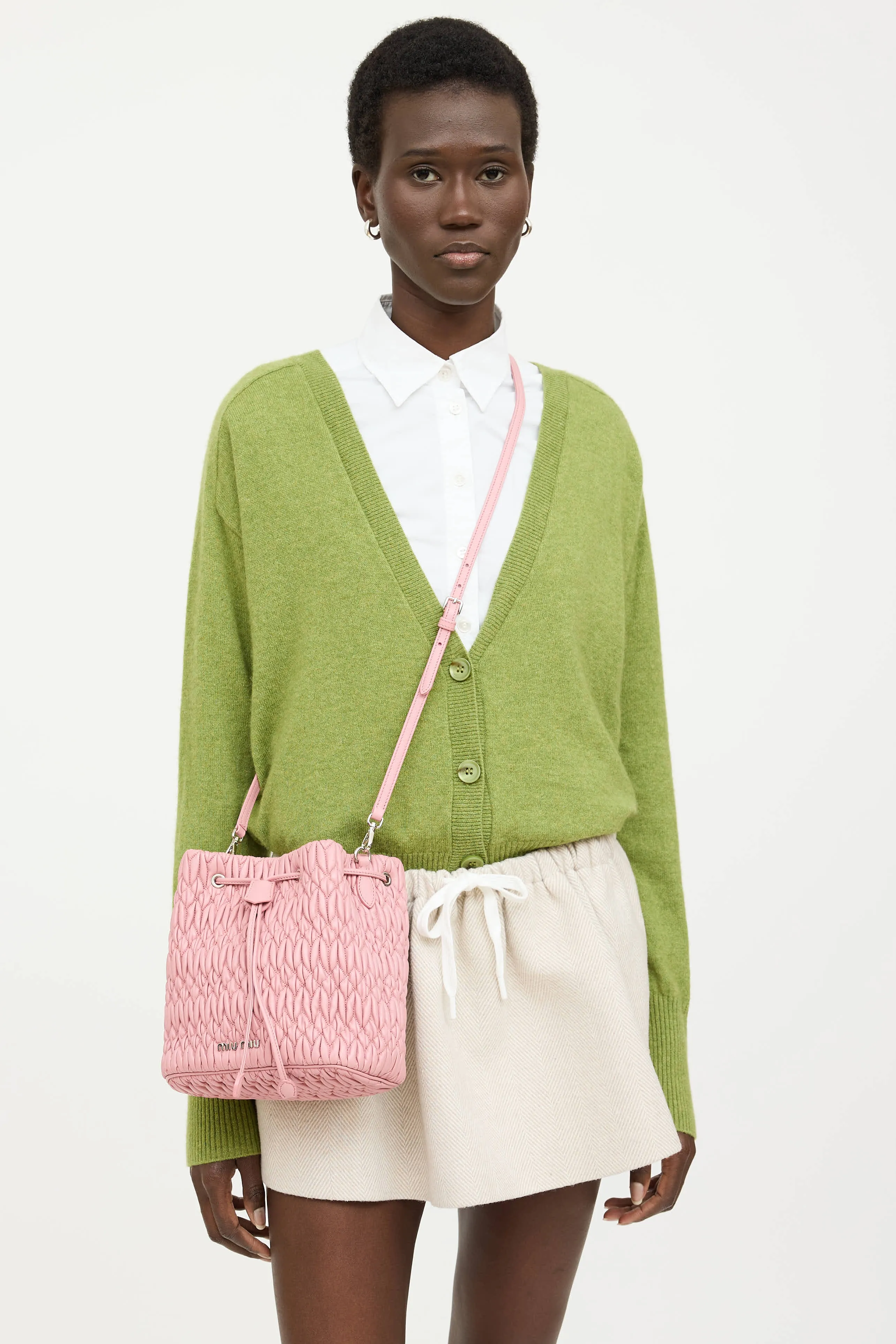 Matelasse Crystal Pleated Bucket Bag sold by VSP Consignment product image thumbnail 5