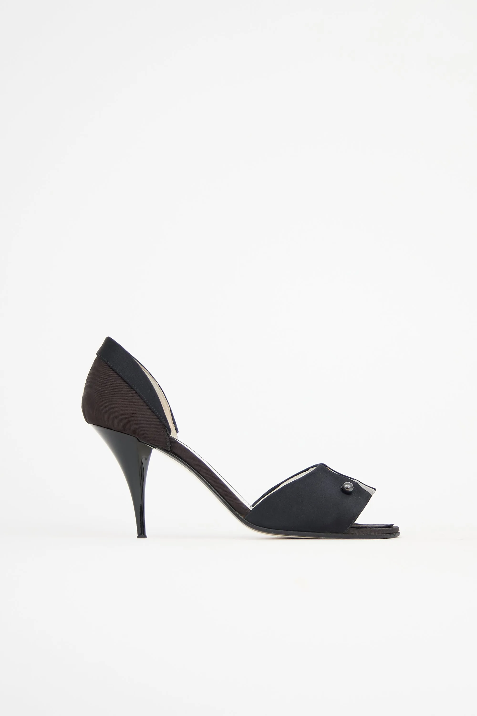 Satin Peep Toe Heel sold by VSP Consignment