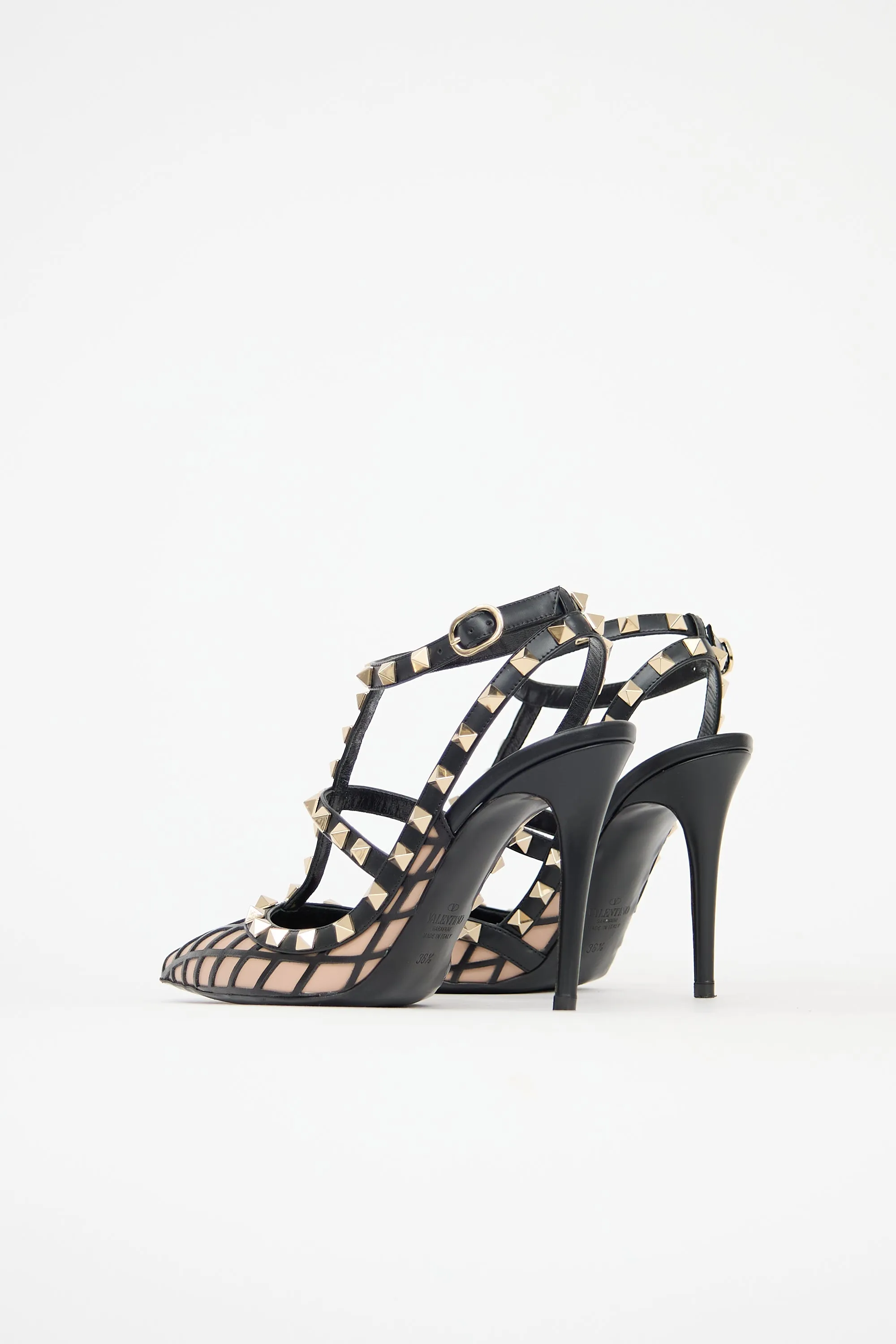 Leather Mesh Rockstud Pump sold by VSP Consignment product image thumbnail 4