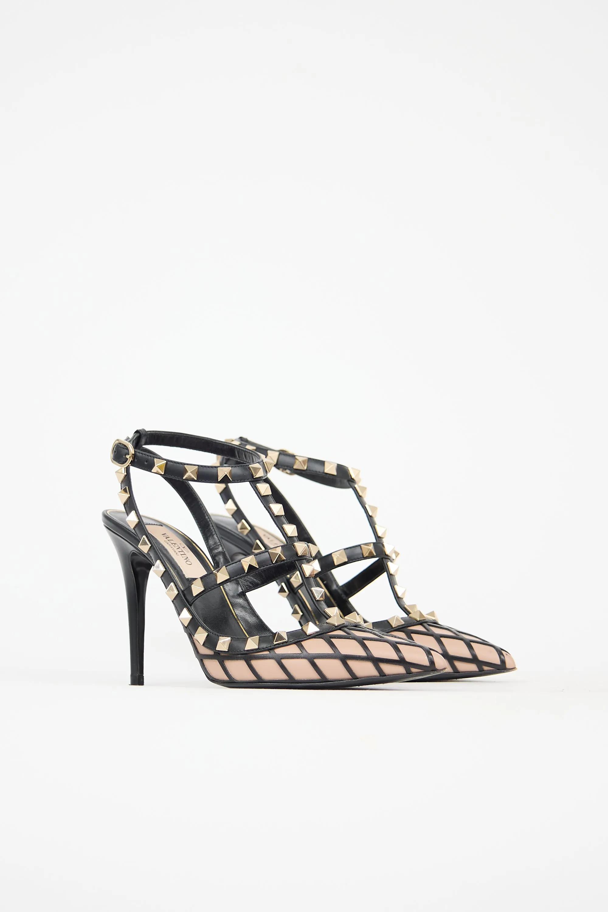 Leather Mesh Rockstud Pump sold by VSP Consignment product image thumbnail 2