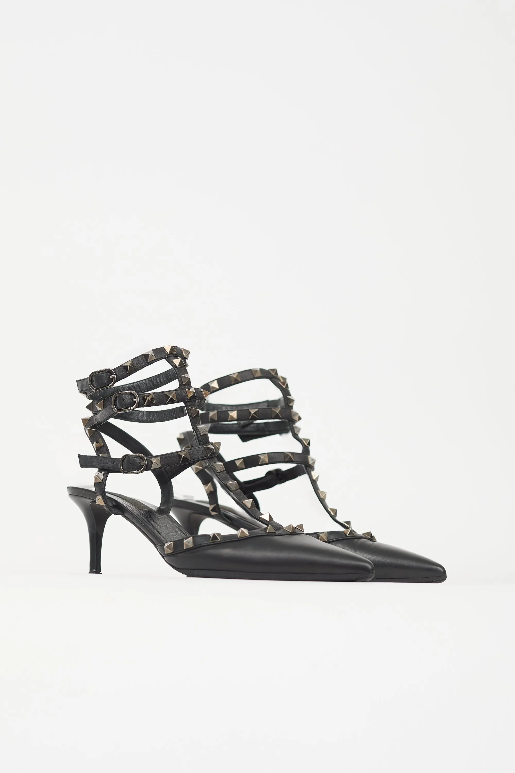 Leather Strappy Rockstud Pump sold by VSP Consignment product image thumbnail 2
