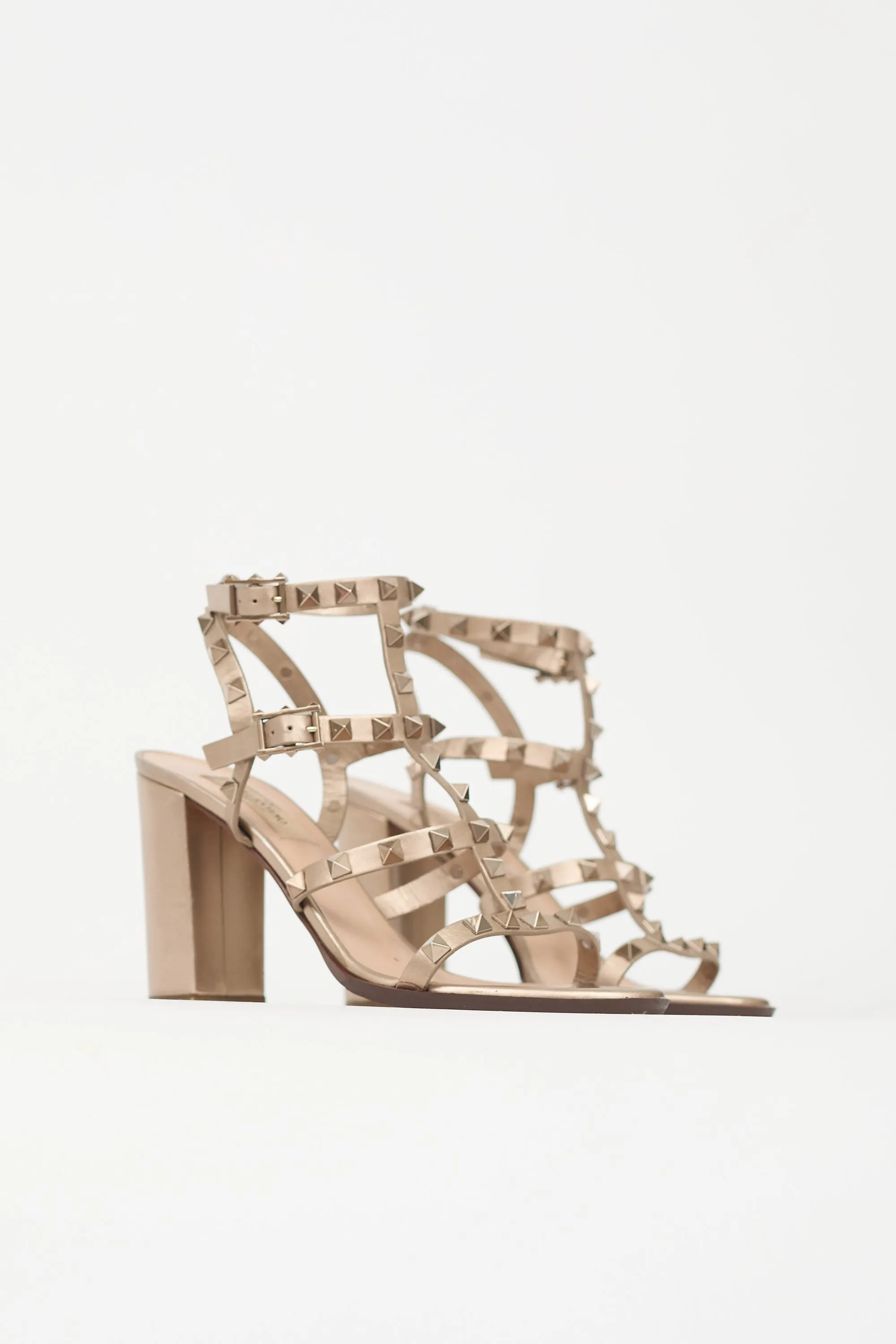 Metallic Leather Rockstud Sandal sold by VSP Consignment product image thumbnail 2