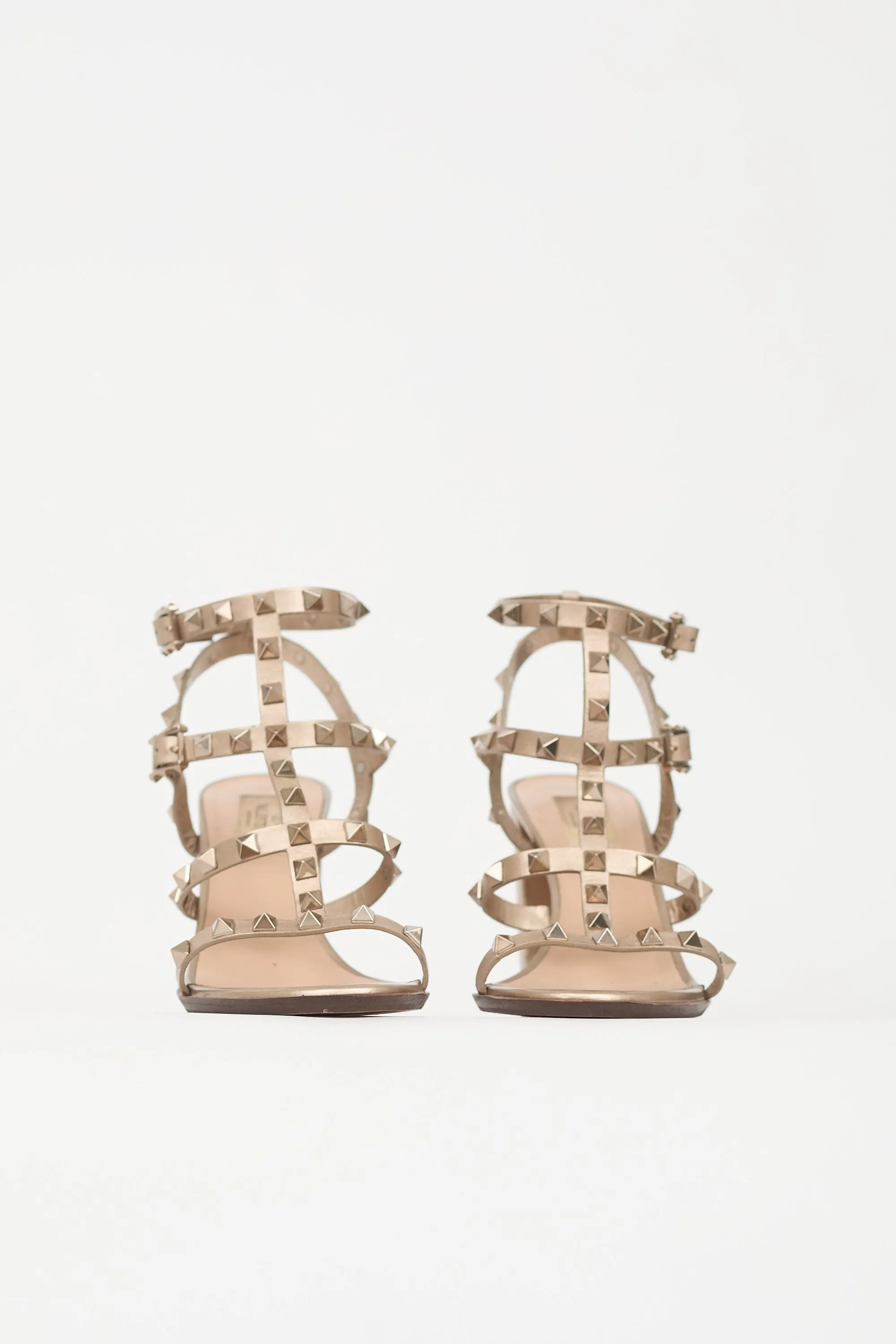Metallic Leather Rockstud Sandal sold by VSP Consignment product image thumbnail 3