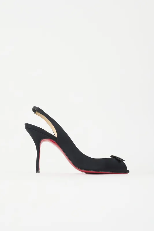 Satin Crystal Buckle Heel sold by VSP Consignment