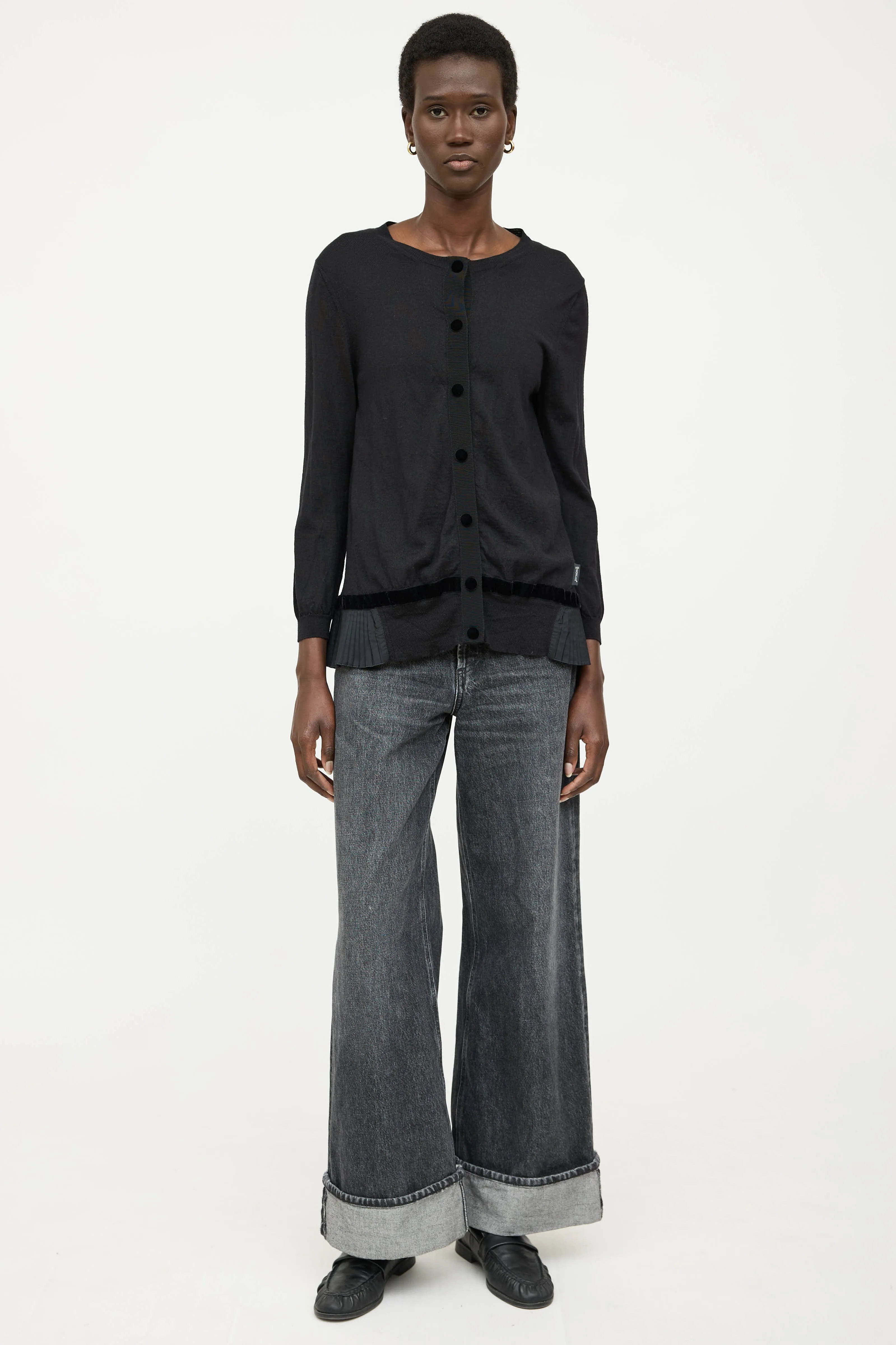 Tricot Pleated Knit Cardigan sold by VSP Consignment product image thumbnail 2