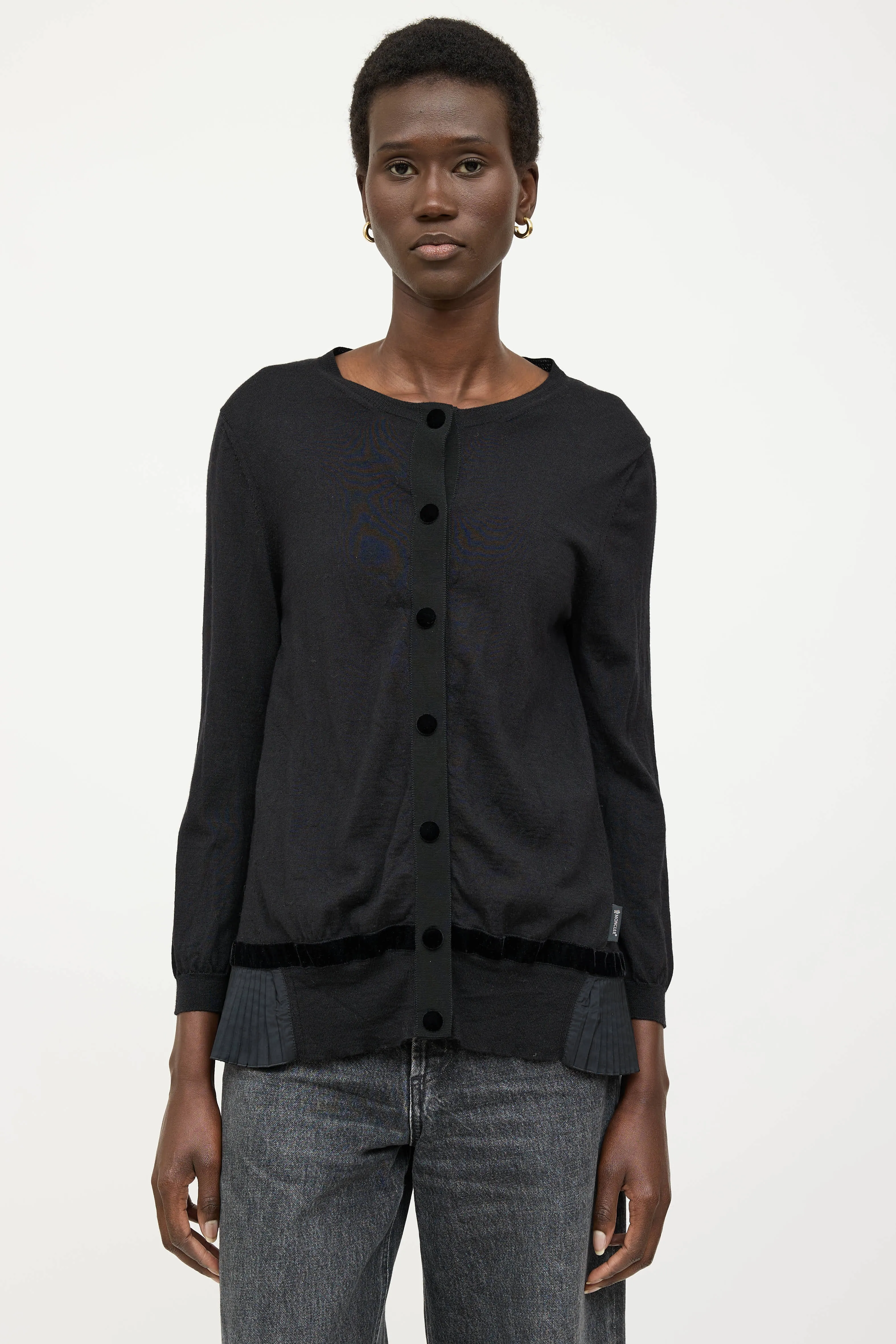 Tricot Pleated Knit Cardigan sold by VSP Consignment