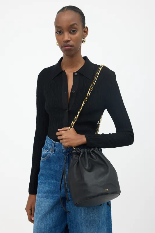 Leather Aria Bucket Bag made by KHAITE