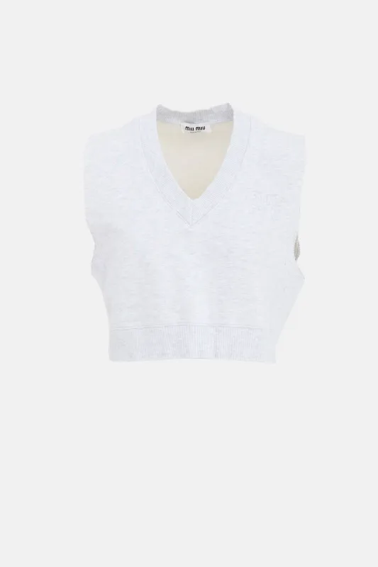 Cropped Logo Vest made by Miu Miu