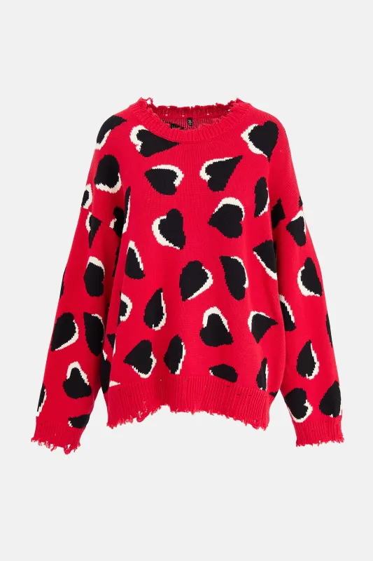 Distressed Heart Sweater sold by VSP Consignment