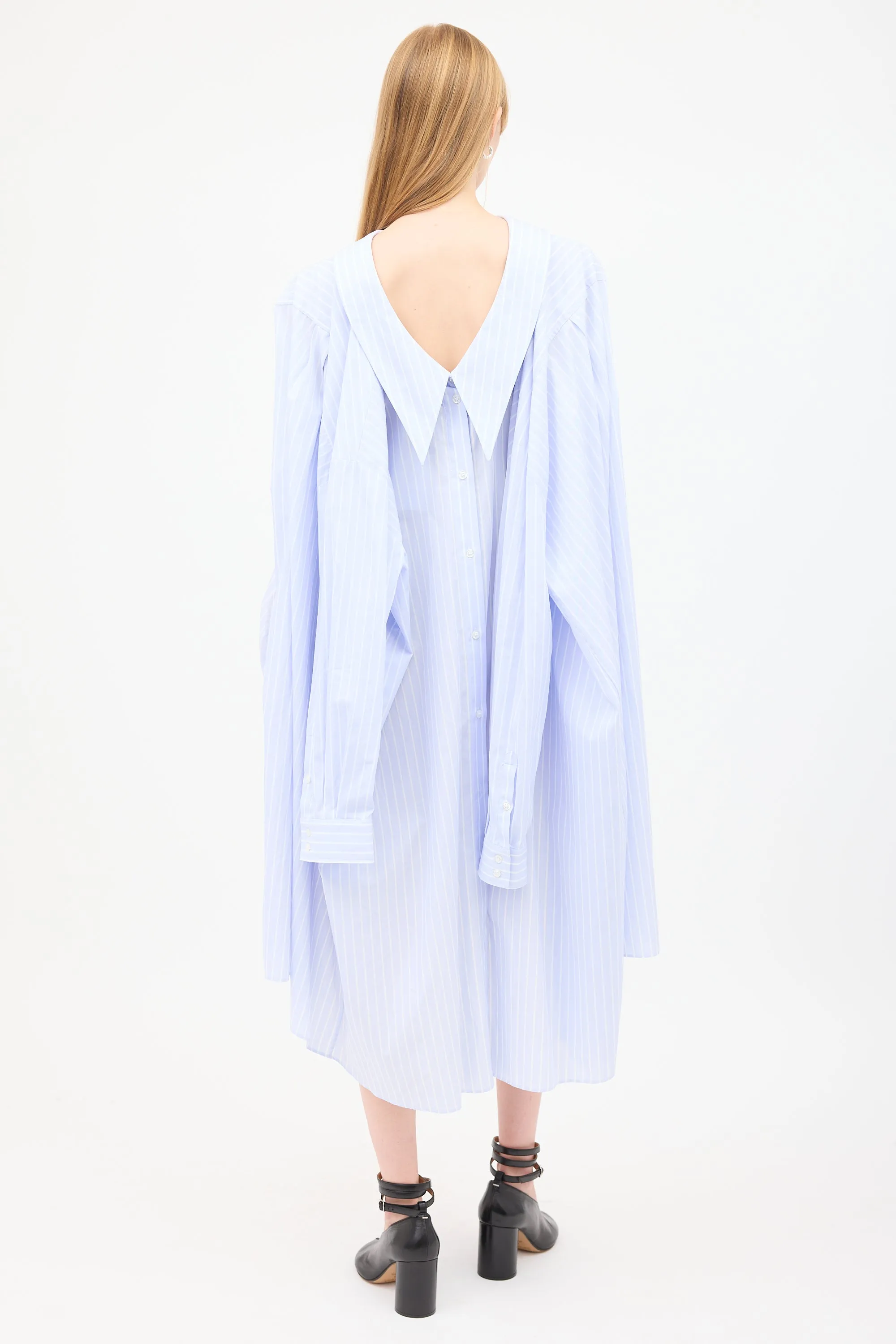 Pinstripe Four Sleeve Shirt Dress sold by VSP Consignment product image thumbnail 5