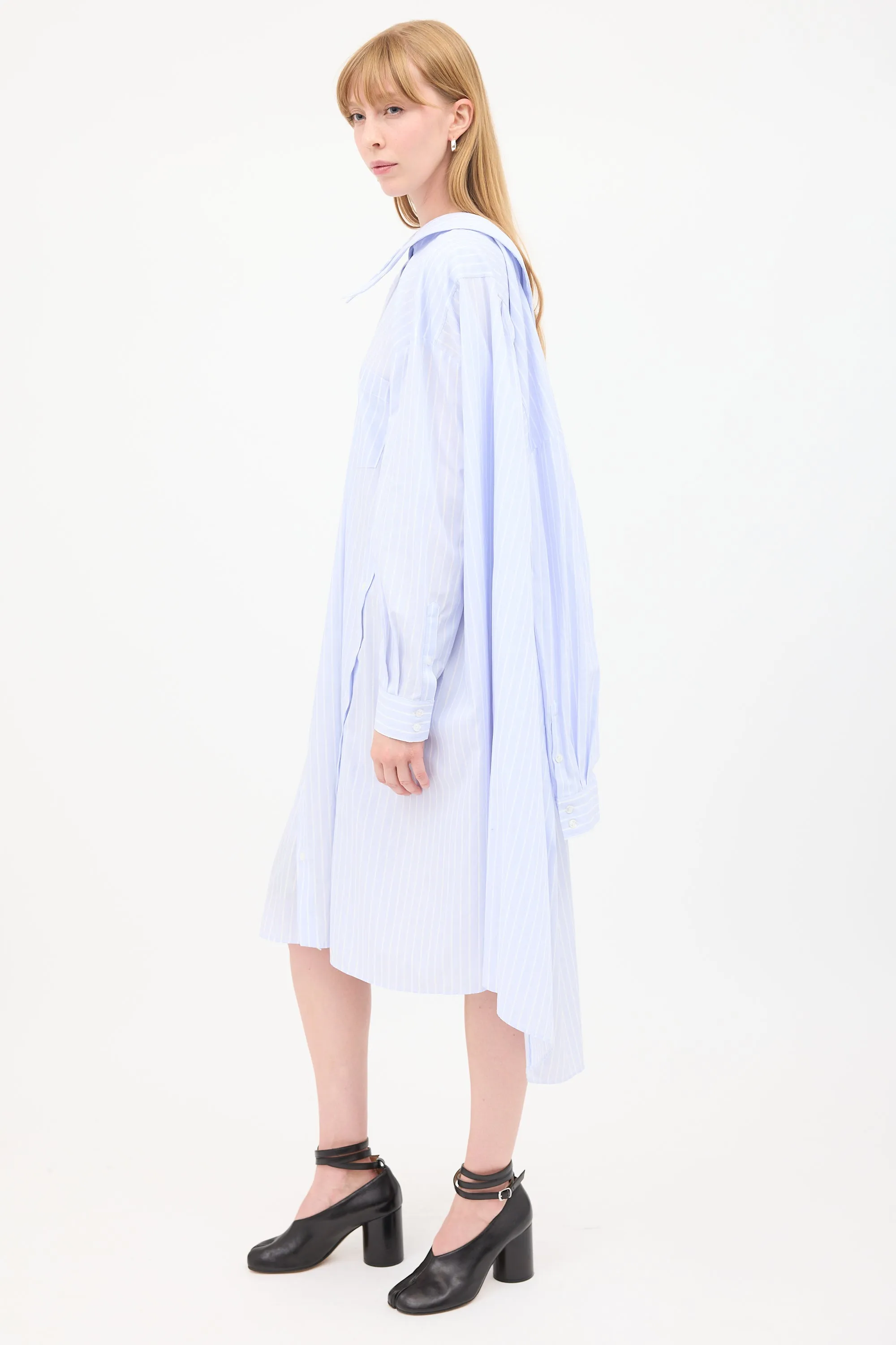 Pinstripe Four Sleeve Shirt Dress sold by VSP Consignment product image thumbnail 4