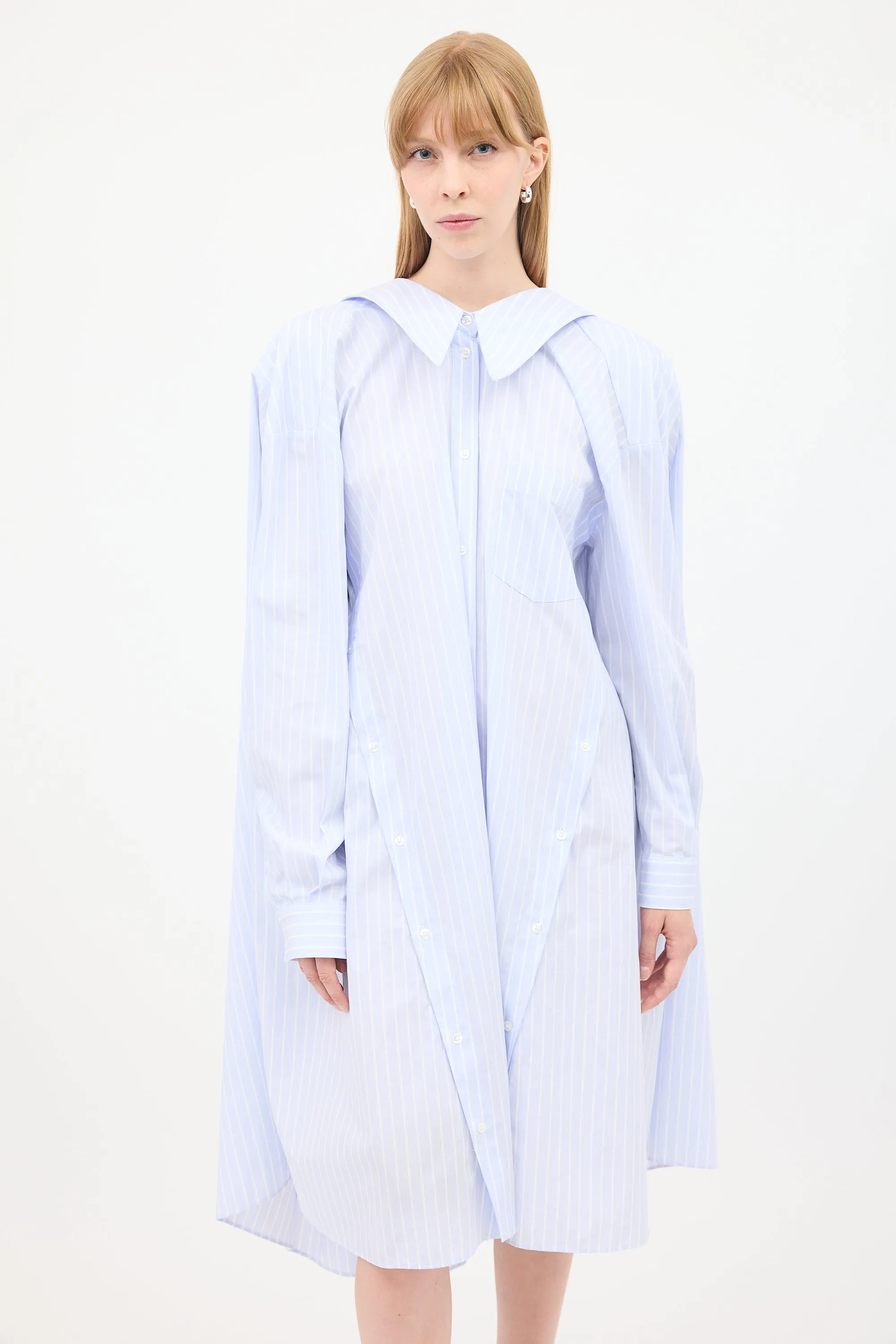 Pinstripe Four Sleeve Shirt Dress sold by VSP Consignment product image thumbnail 2