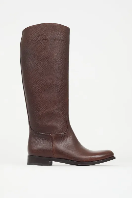 Saffiano Leather Boot sold by VSP Consignment