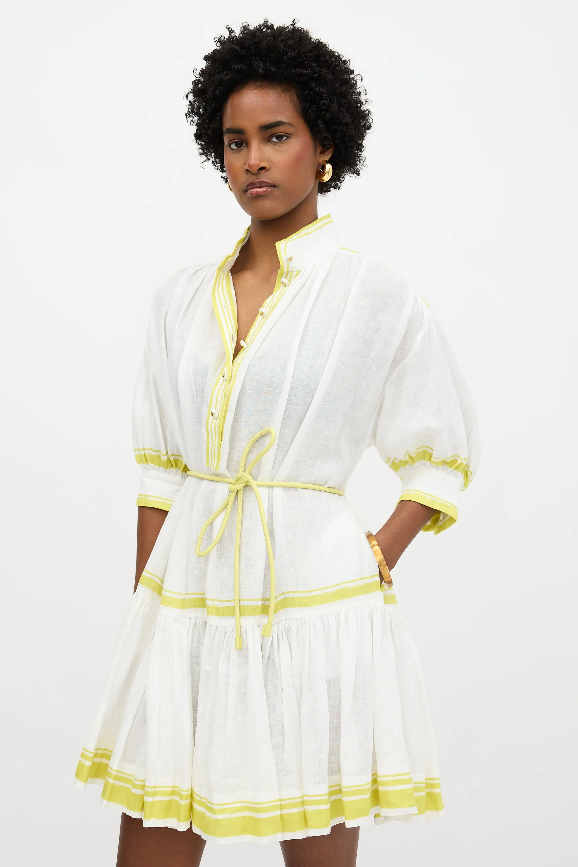 Linen Stripe Dress sold by VSP Consignment product image thumbnail 3