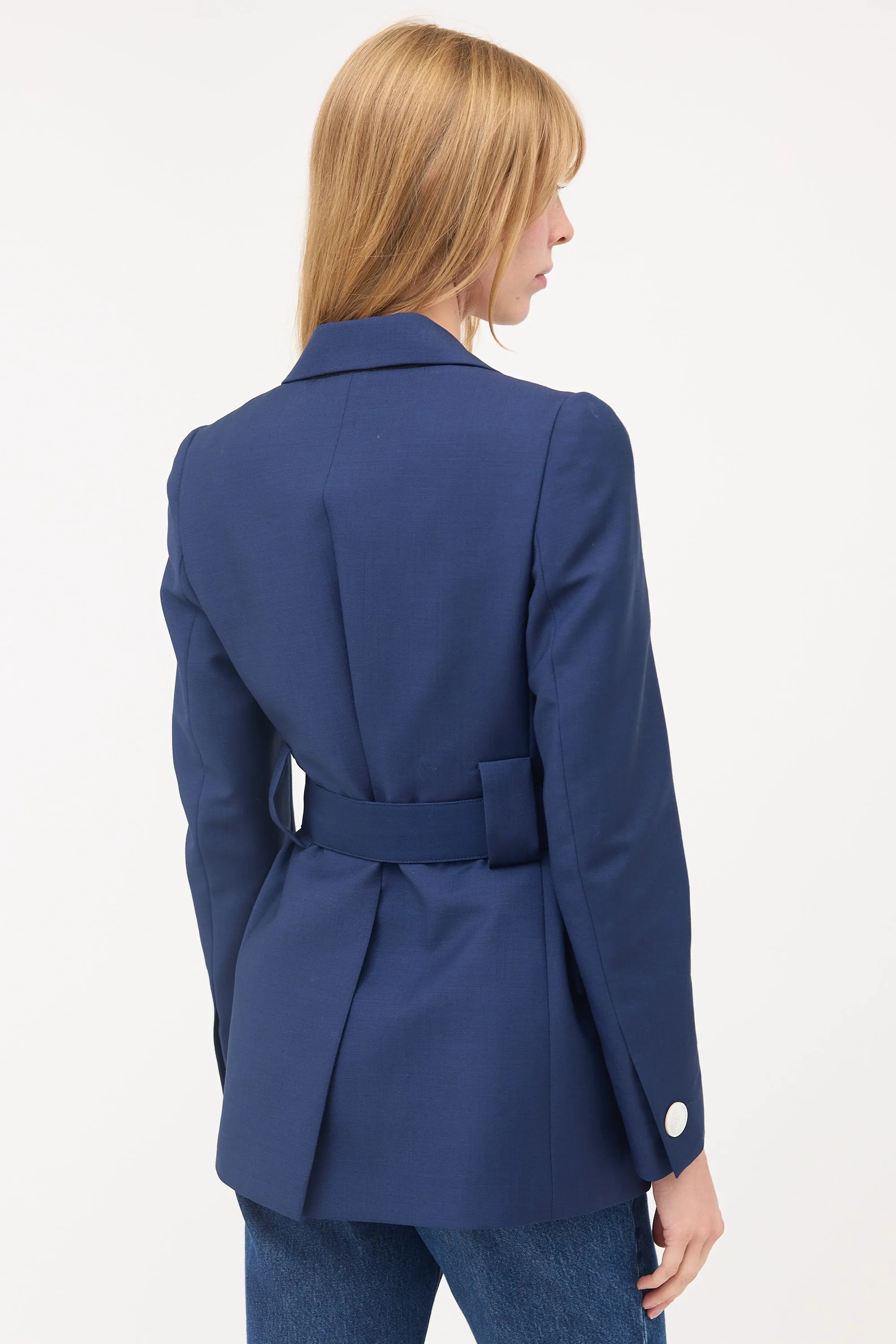 Wool & Mohair Belted Blazer sold by VSP Consignment product image thumbnail 4