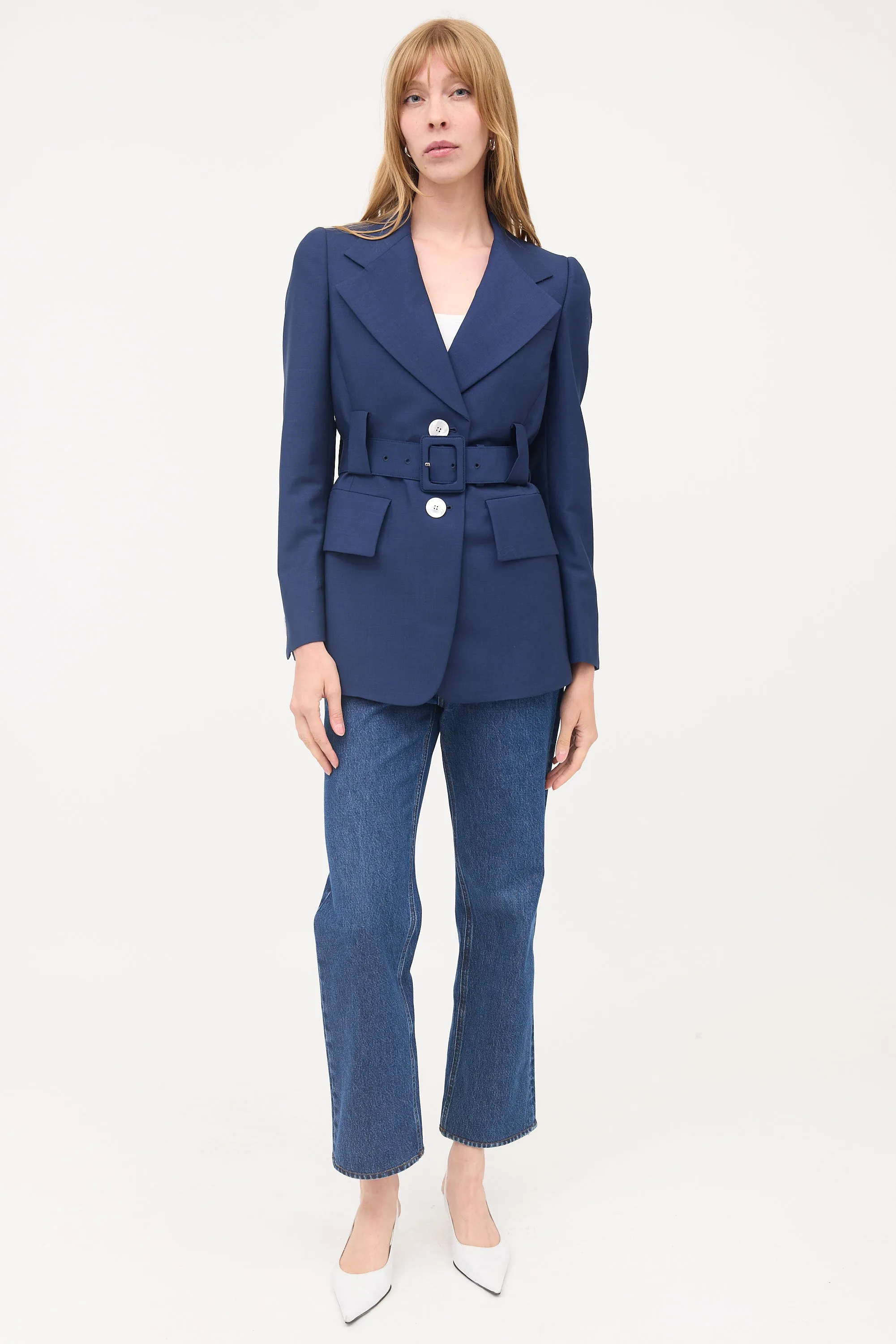 Wool & Mohair Belted Blazer sold by VSP Consignment product image thumbnail 5