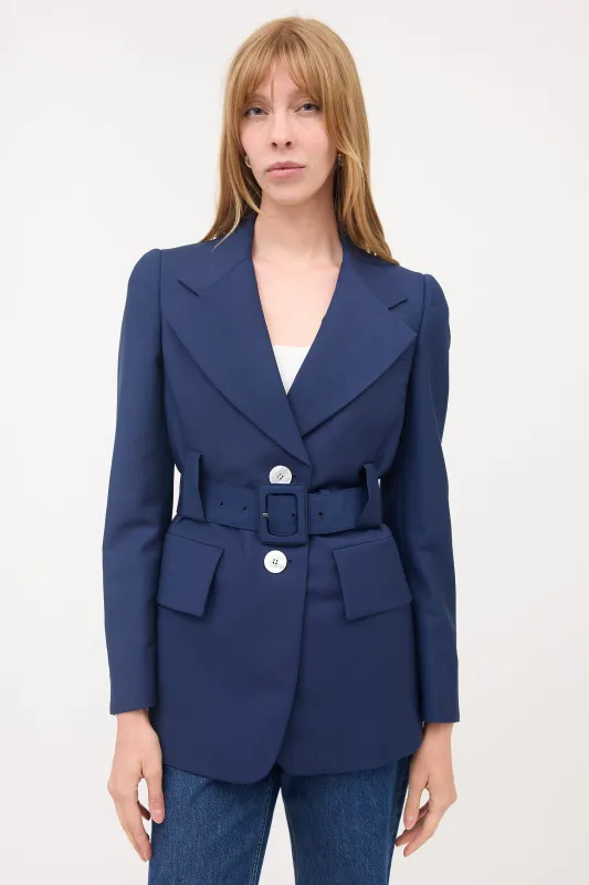 Wool & Mohair Belted Blazer sold by VSP Consignment