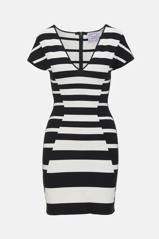 Striped Bandage Dress made by Herve Leger