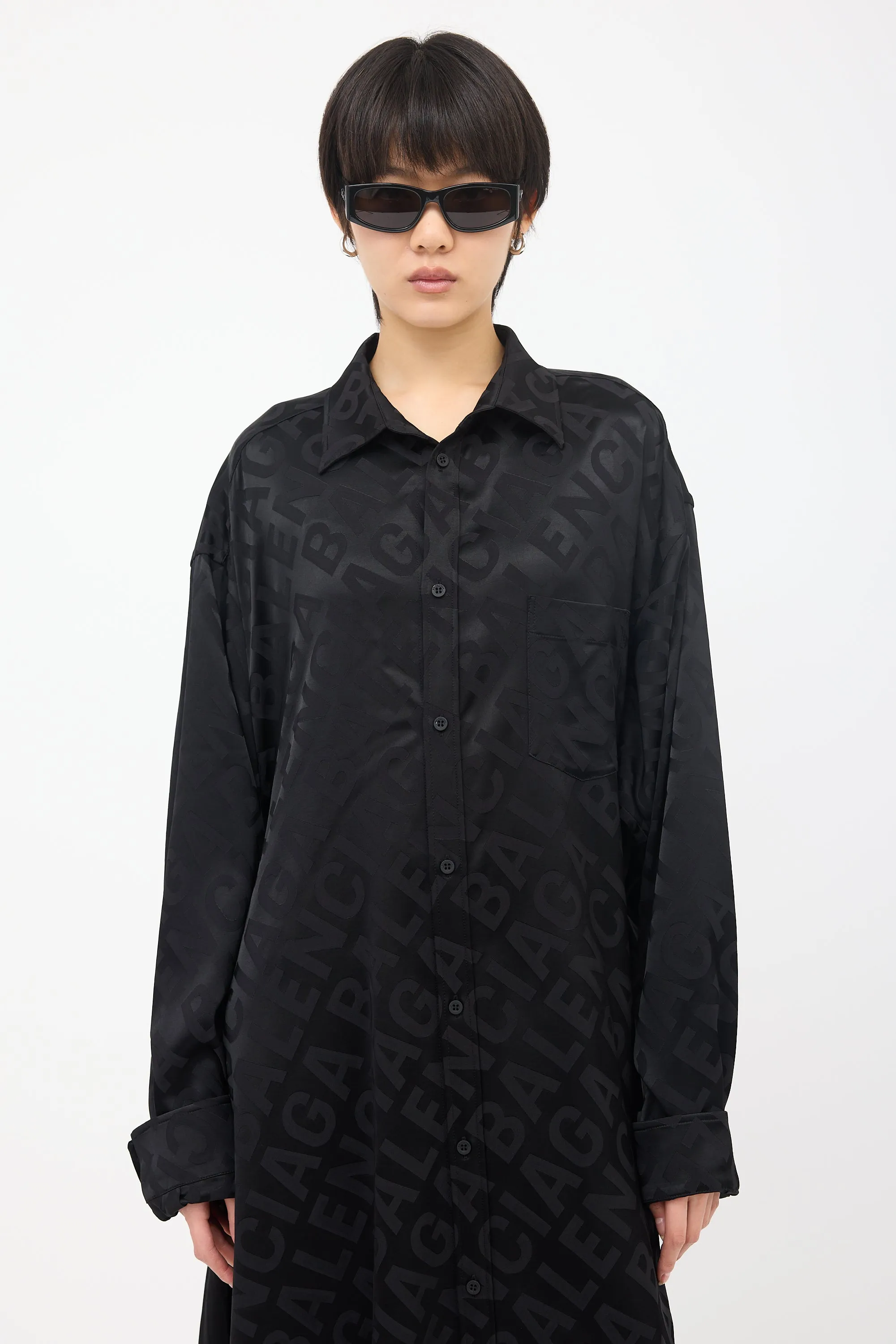 Satin Logo Shirt Dress sold by VSP Consignment product image thumbnail 2
