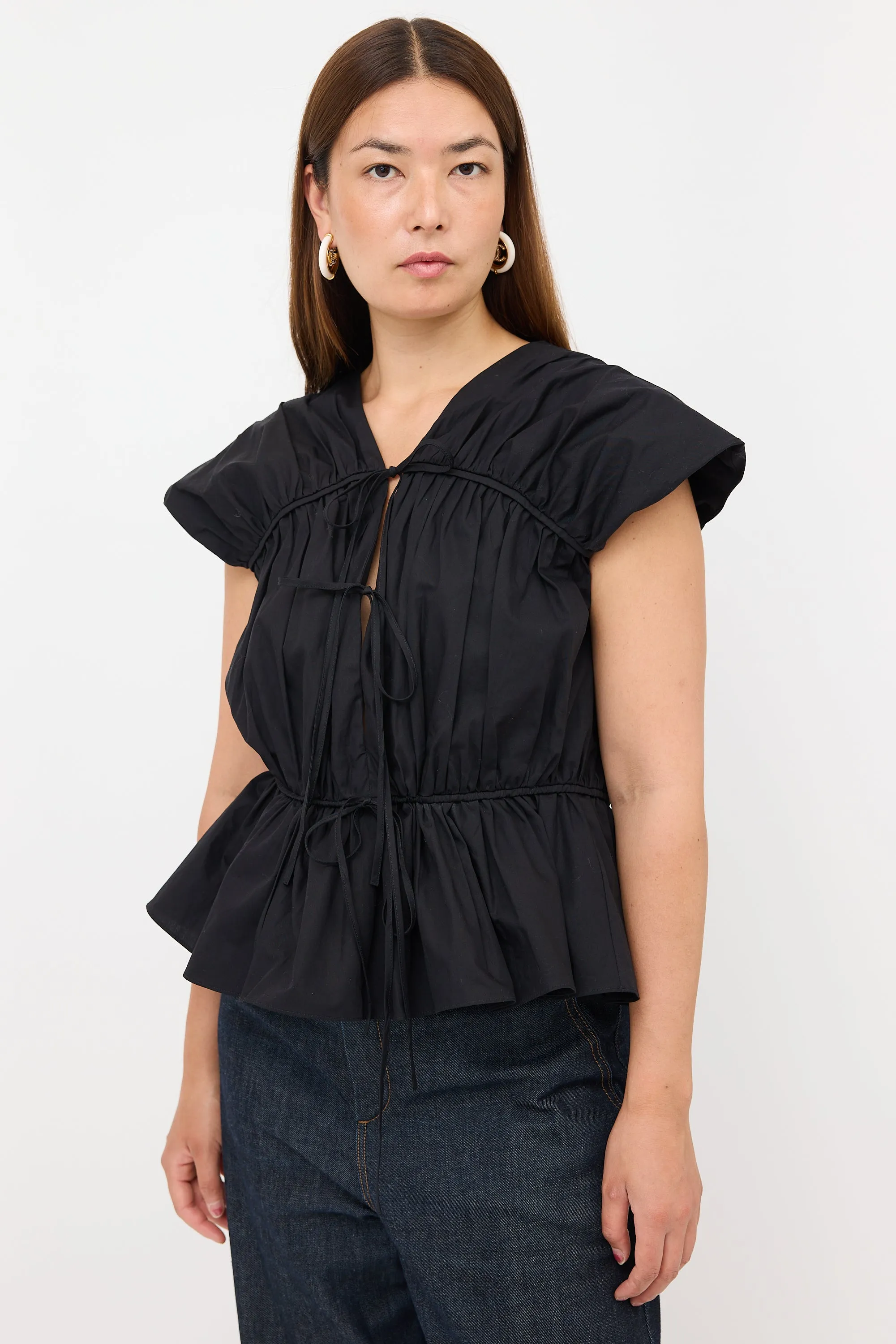Poplin Gathered Sleeveless Top sold by VSP Consignment product image thumbnail 3