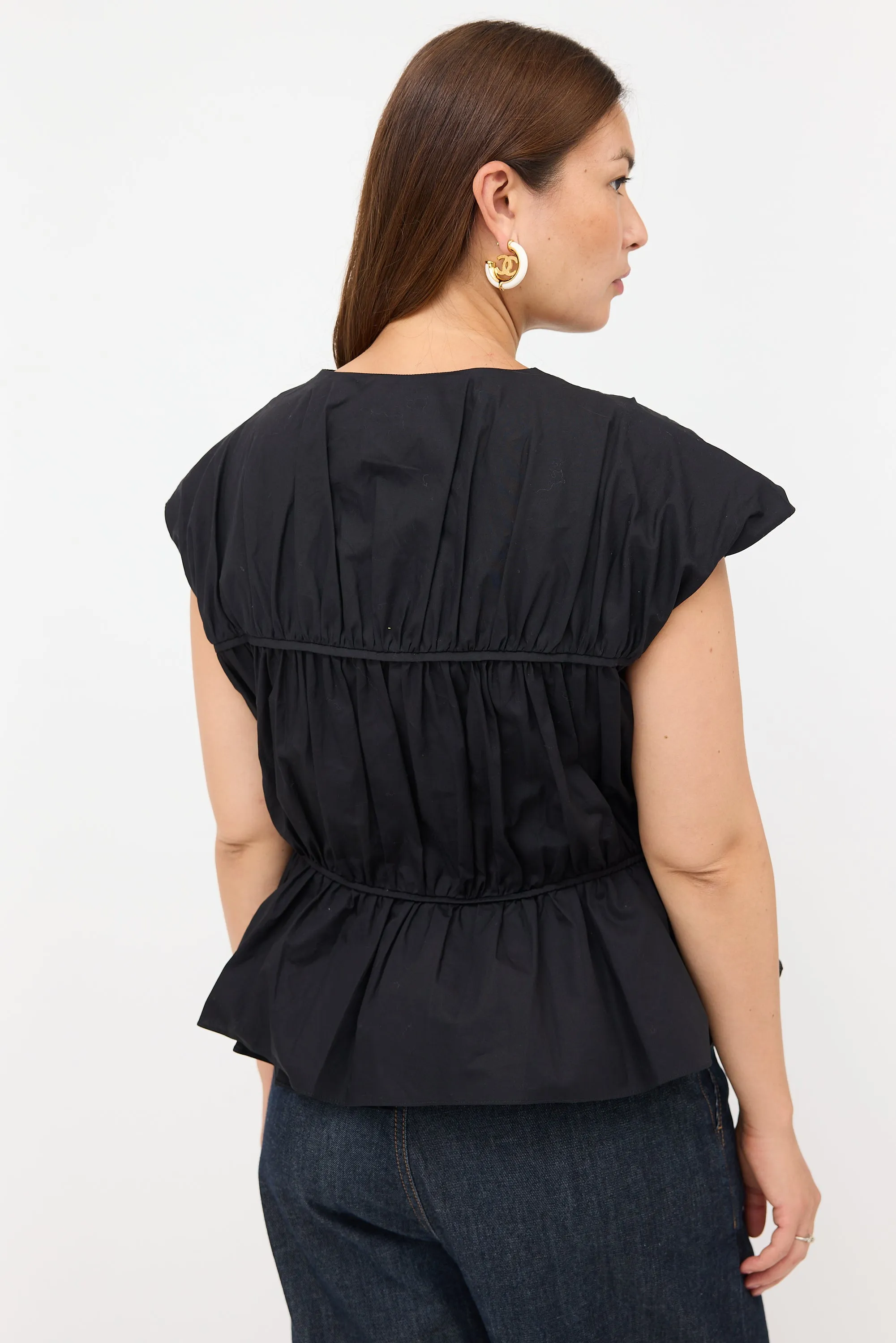 Poplin Gathered Sleeveless Top sold by VSP Consignment product image thumbnail 4