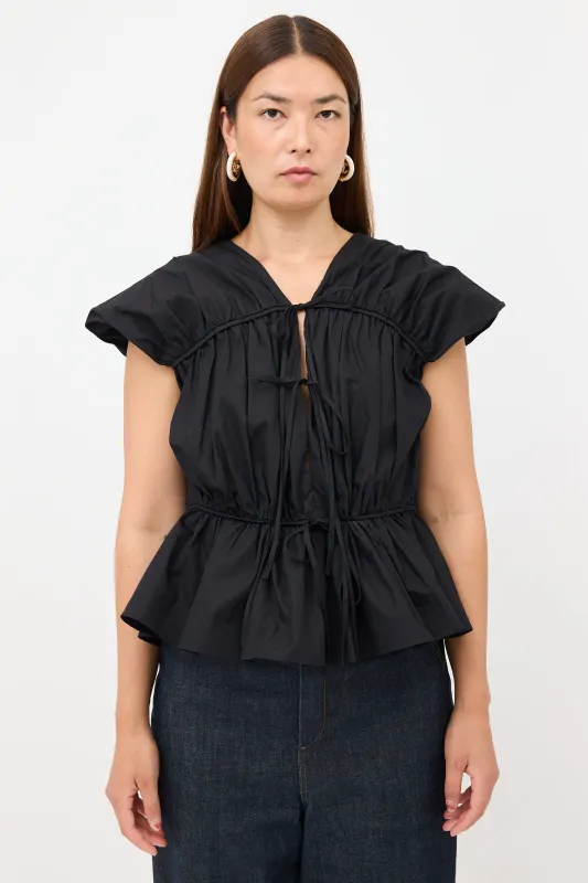 Poplin Gathered Sleeveless Top made by TOVE