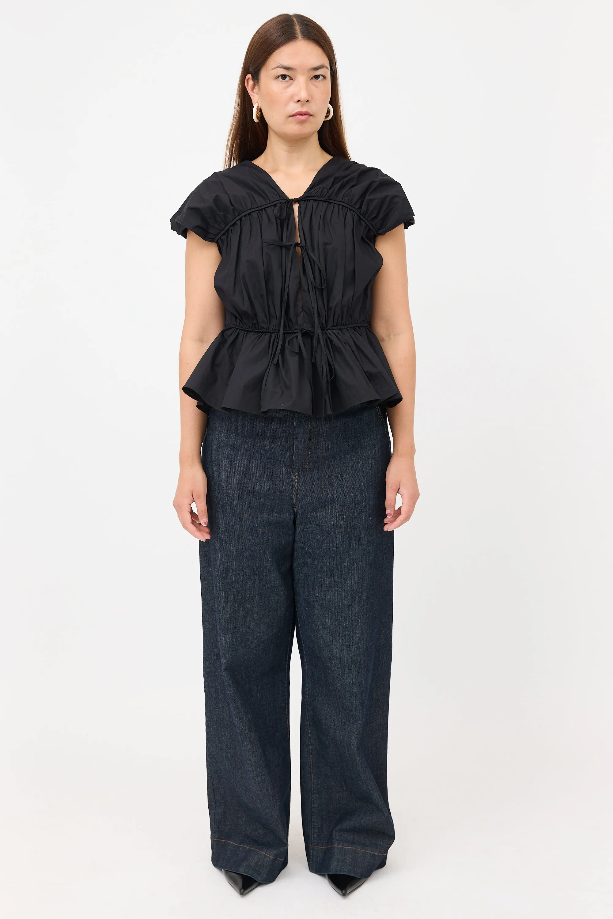 Poplin Gathered Sleeveless Top sold by VSP Consignment product image thumbnail 2