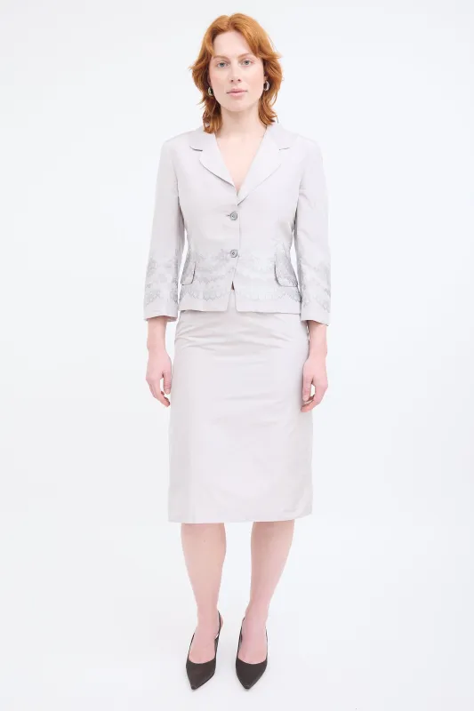 Silk Floral Skirt Suit made by Alexander McQueen