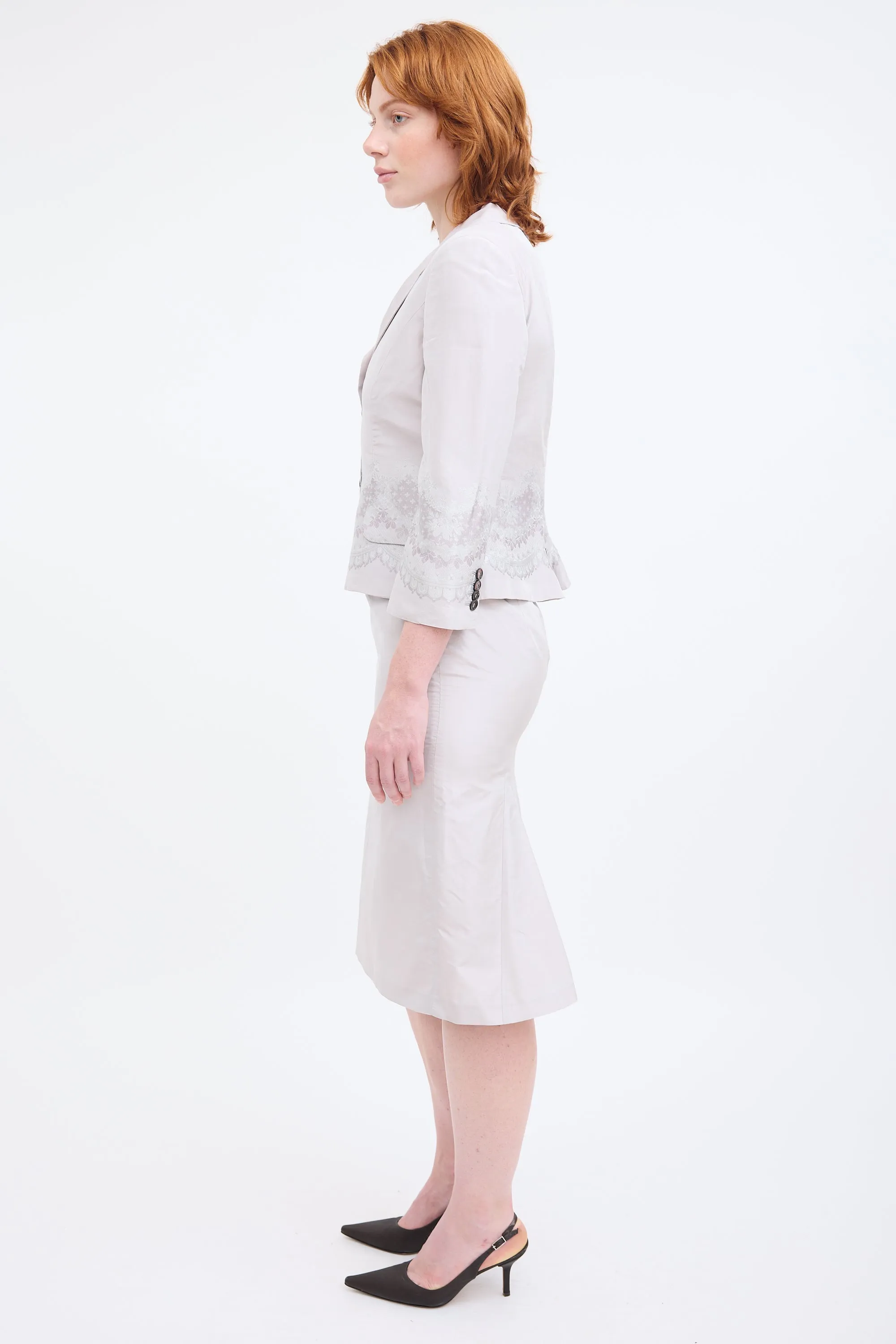 Silk Floral Skirt Suit sold by VSP Consignment product image thumbnail 4