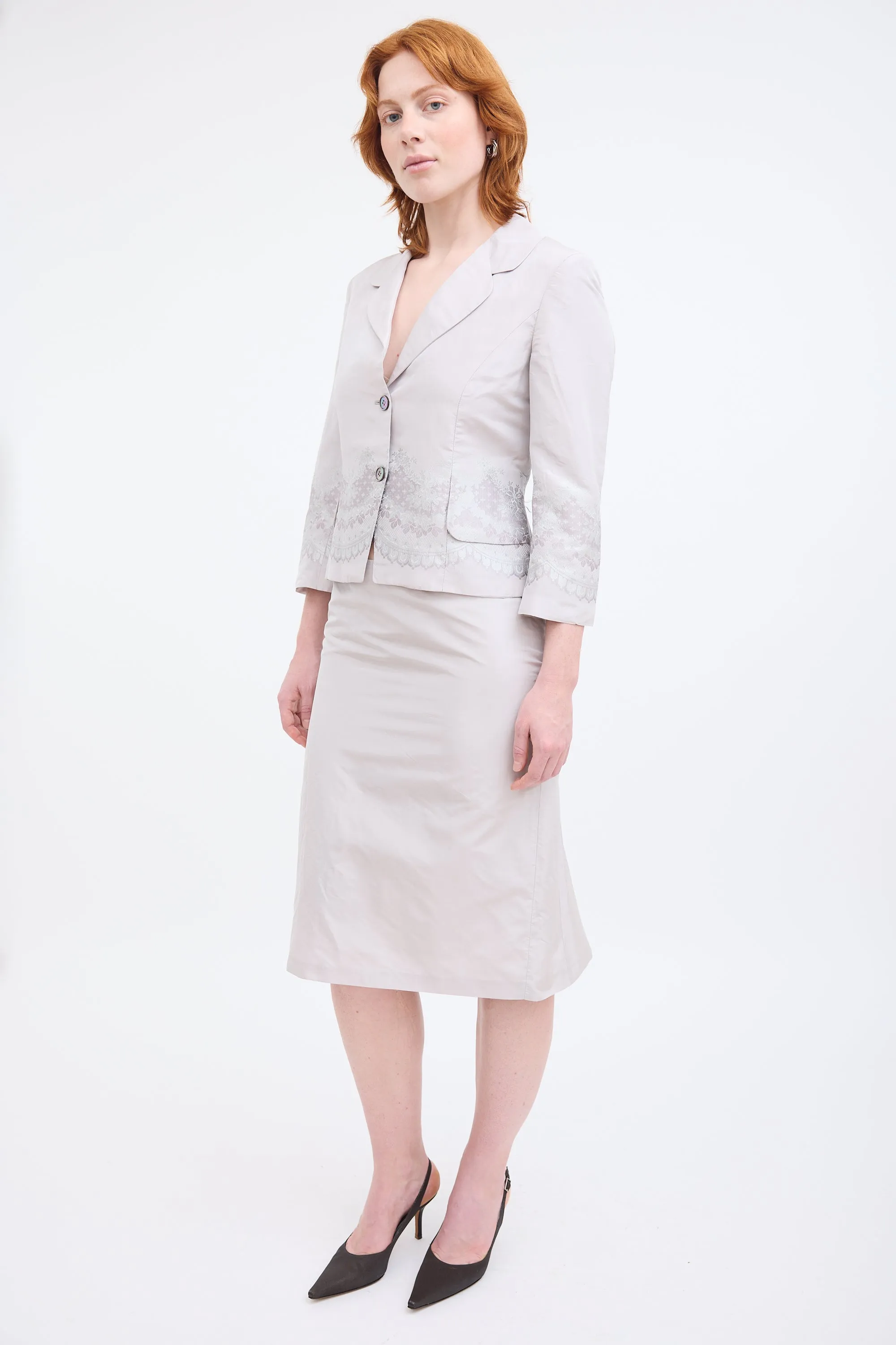 Silk Floral Skirt Suit sold by VSP Consignment product image thumbnail 2