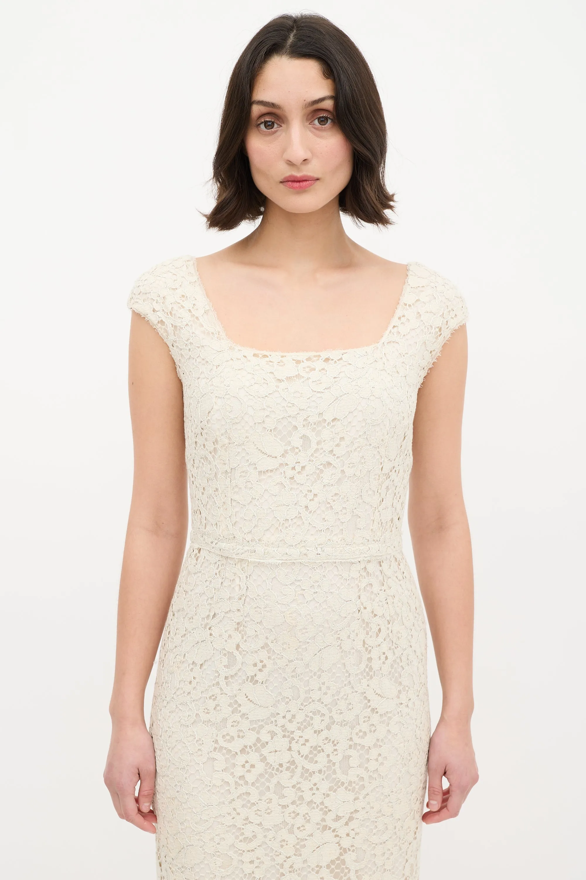 Floral Lace Overlay Sheath Dress sold by VSP Consignment product image thumbnail 2
