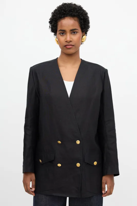 Linen Collarless Blazer sold by VSP Consignment