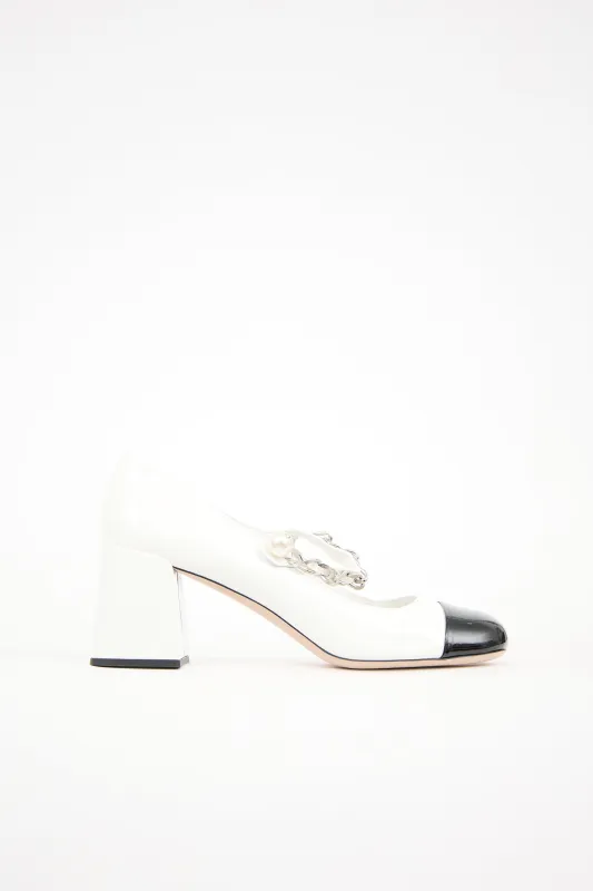 Patent Embellished Pump sold by VSP Consignment