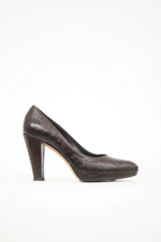 Embossed Leather Pump sold by VSP Consignment