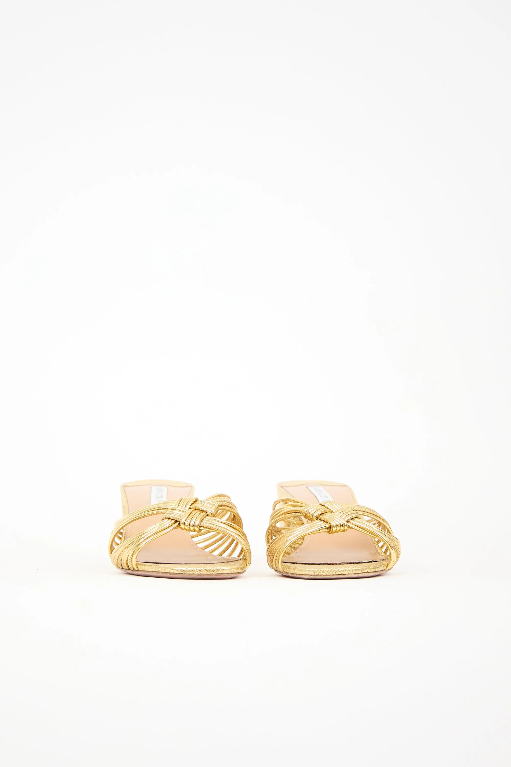 Metallic Leather Club Sandal sold by VSP Consignment product image thumbnail 3